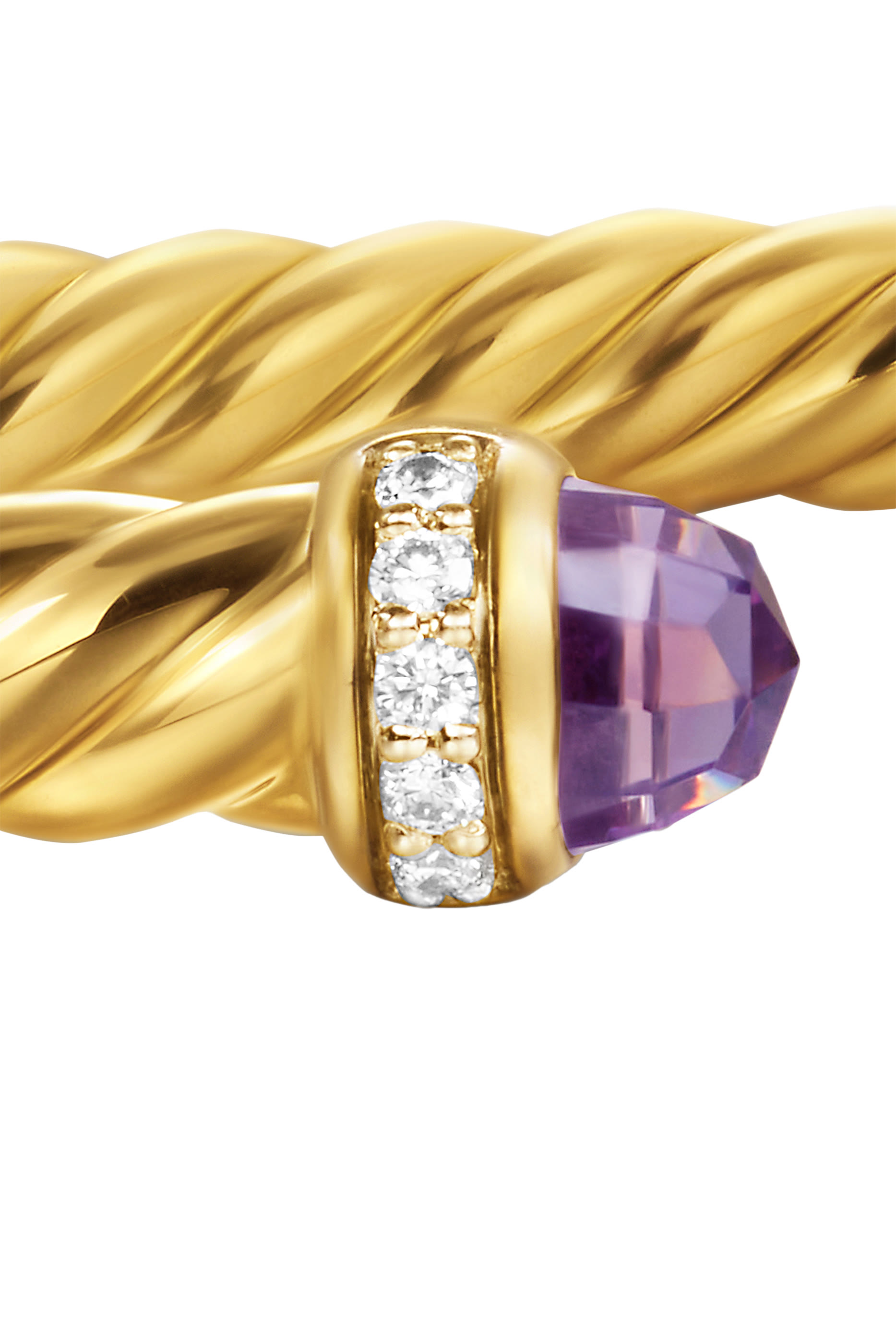 Cablespira® Flex Bracelet, 18K Yellow Gold with Amethyst and Diamonds