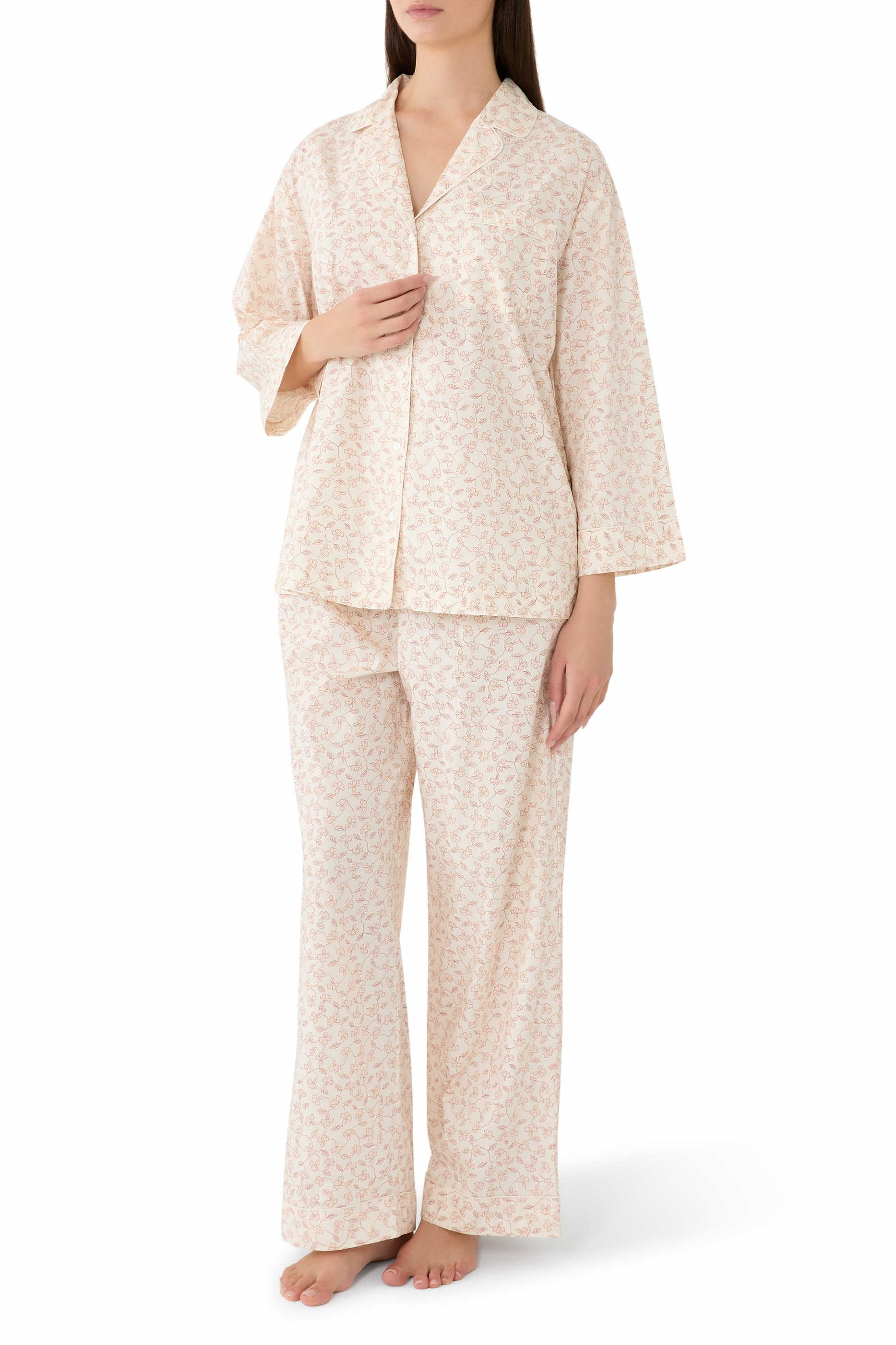 Organic Cotton Relaxed Floral Pajama Set 