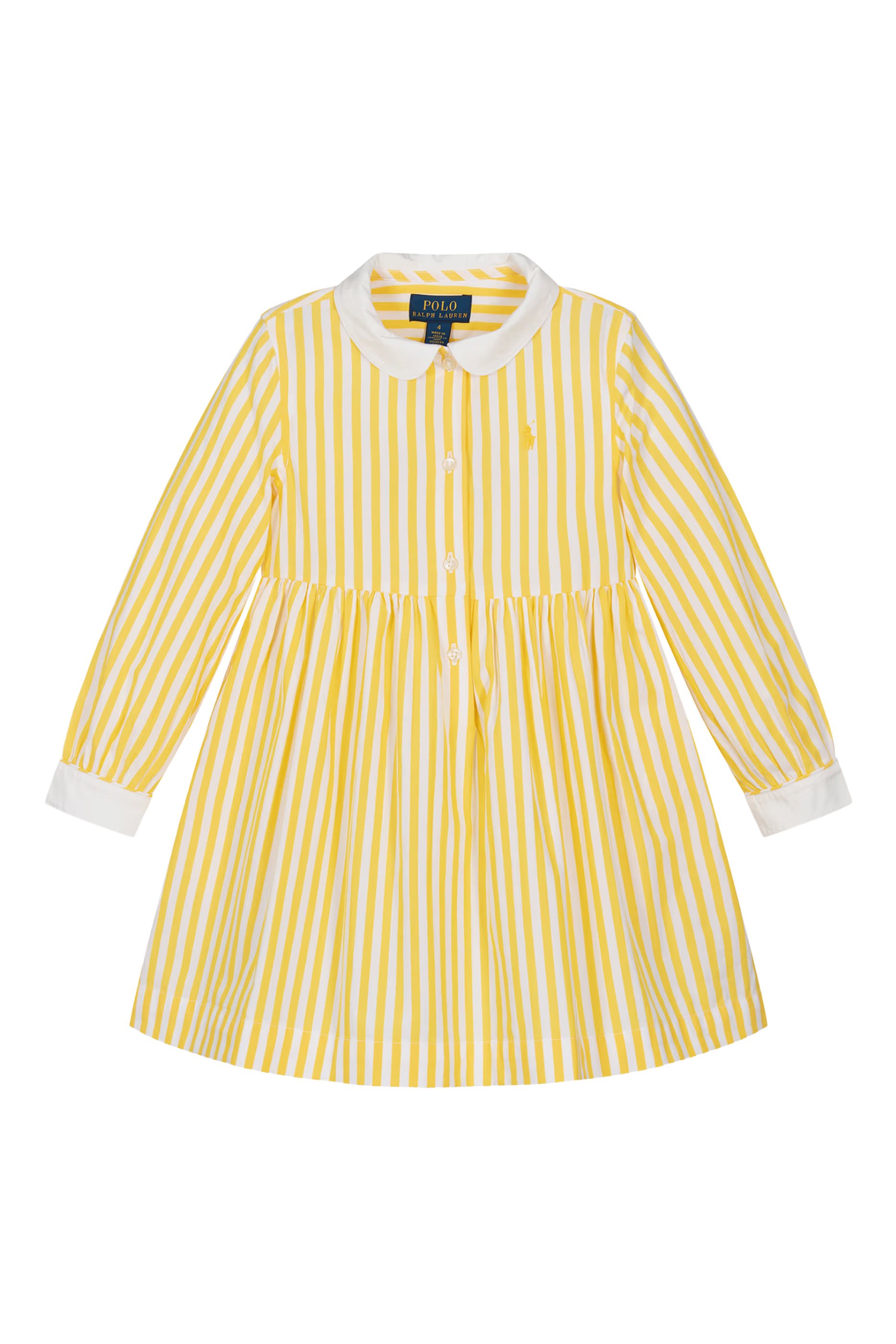 Kids Long-Sleeve Striped Poplin Shirtdress