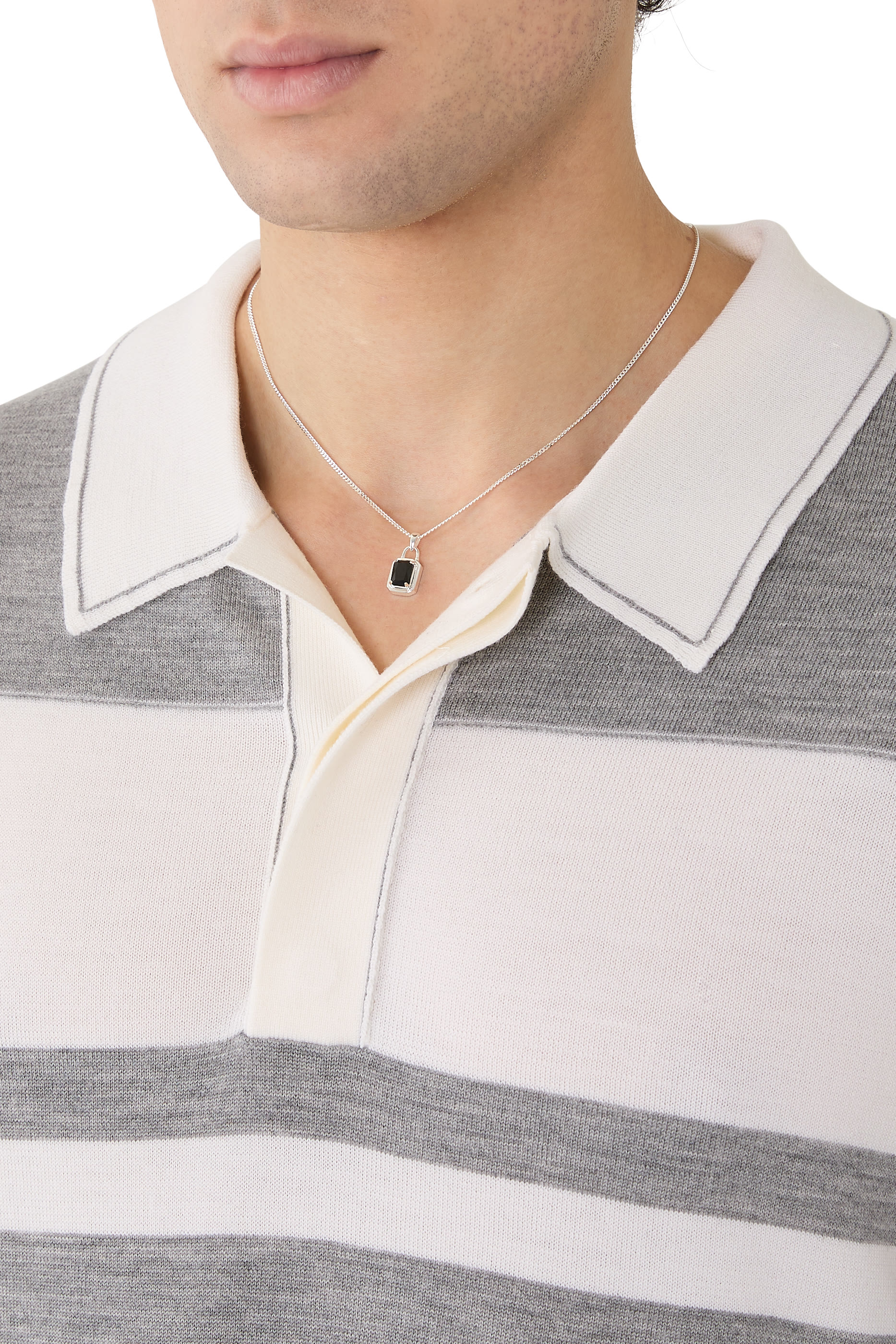  Solitaire Pendant Necklace, Sterling Silver & Emerald cut 5A Cubic Zirconia