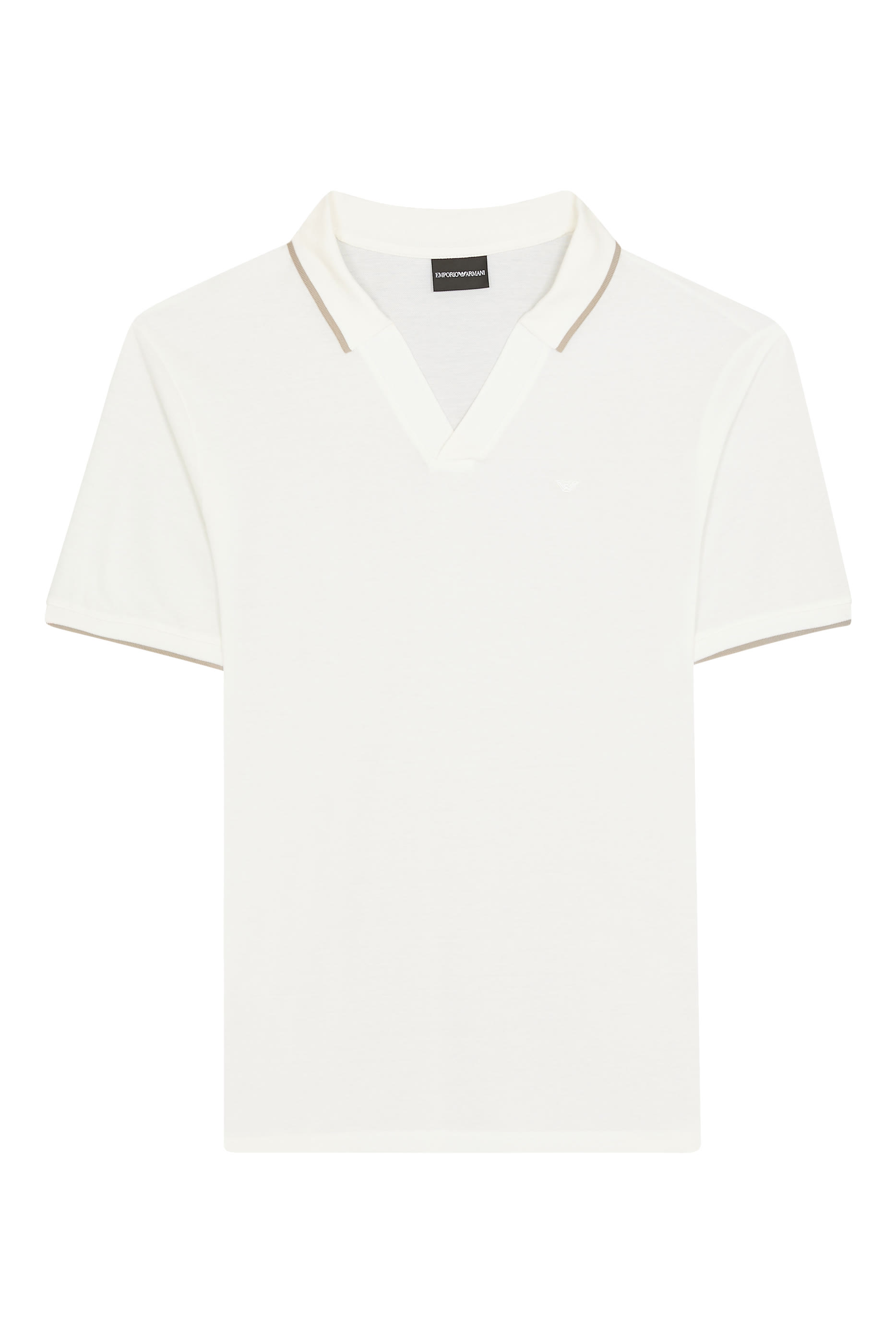 Micro Eagle Logo V-Neck Polo Shirt