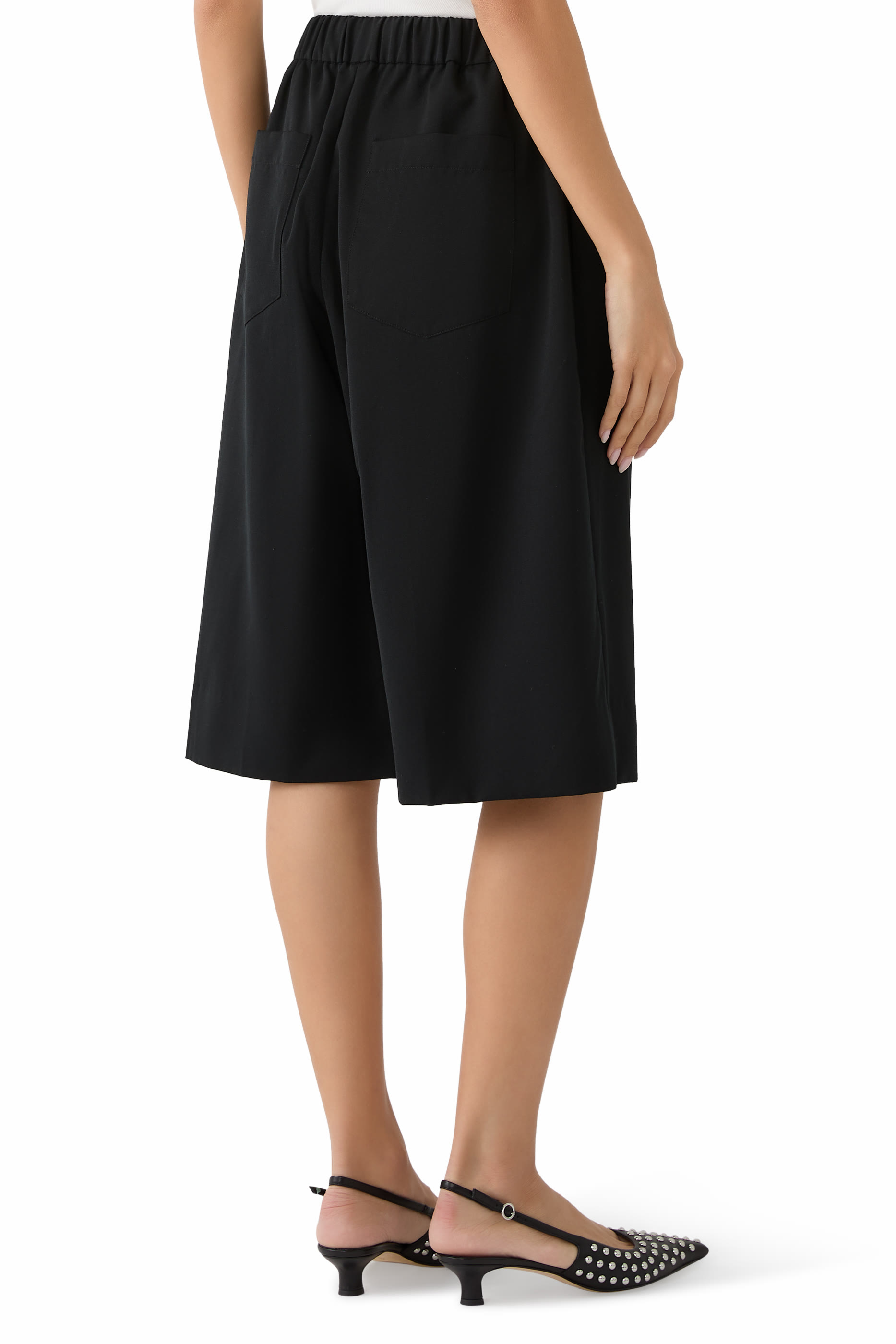 Daisy Pearl Wide-Leg Long Shorts