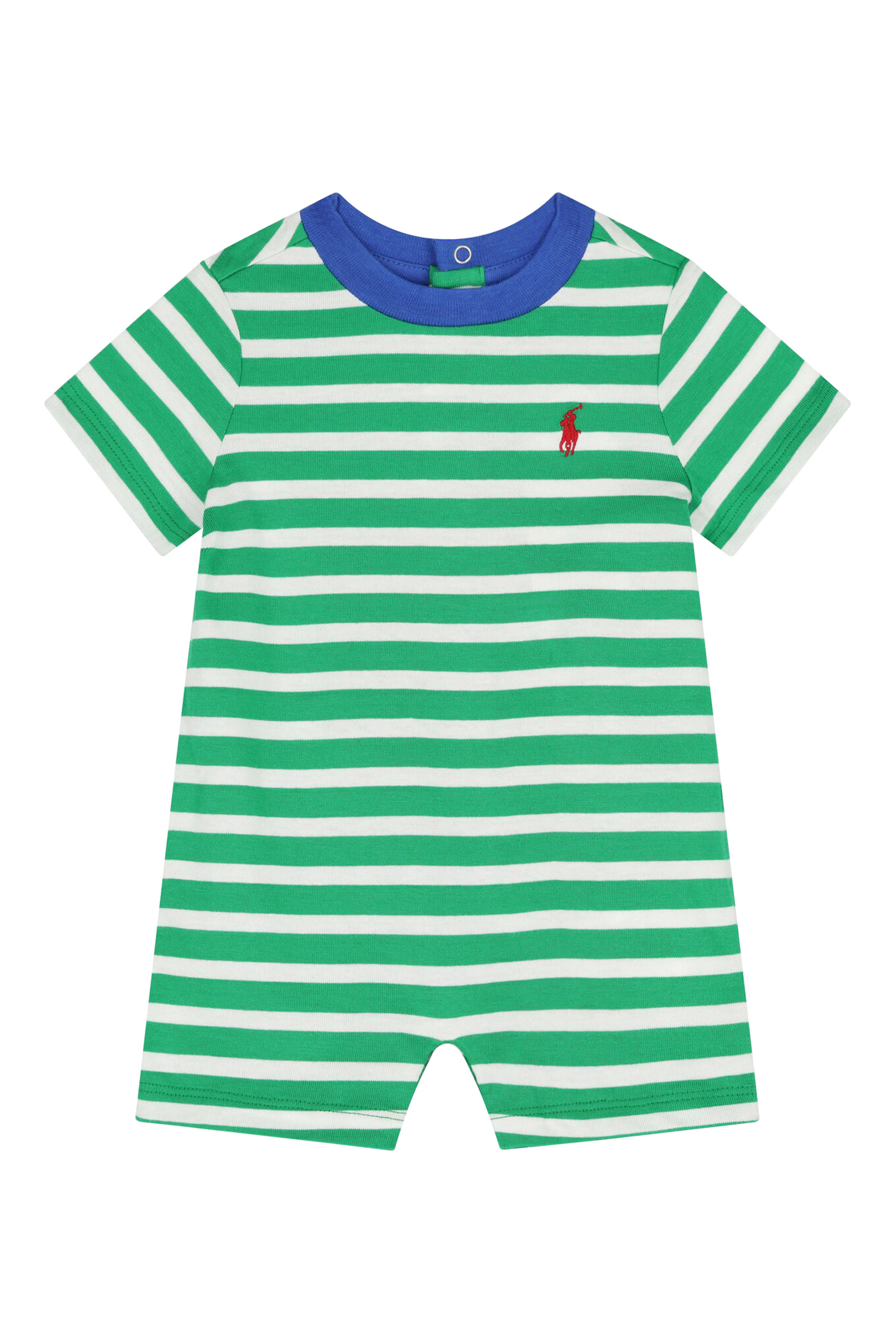 Kids Striped Cotton Jersey Shortall