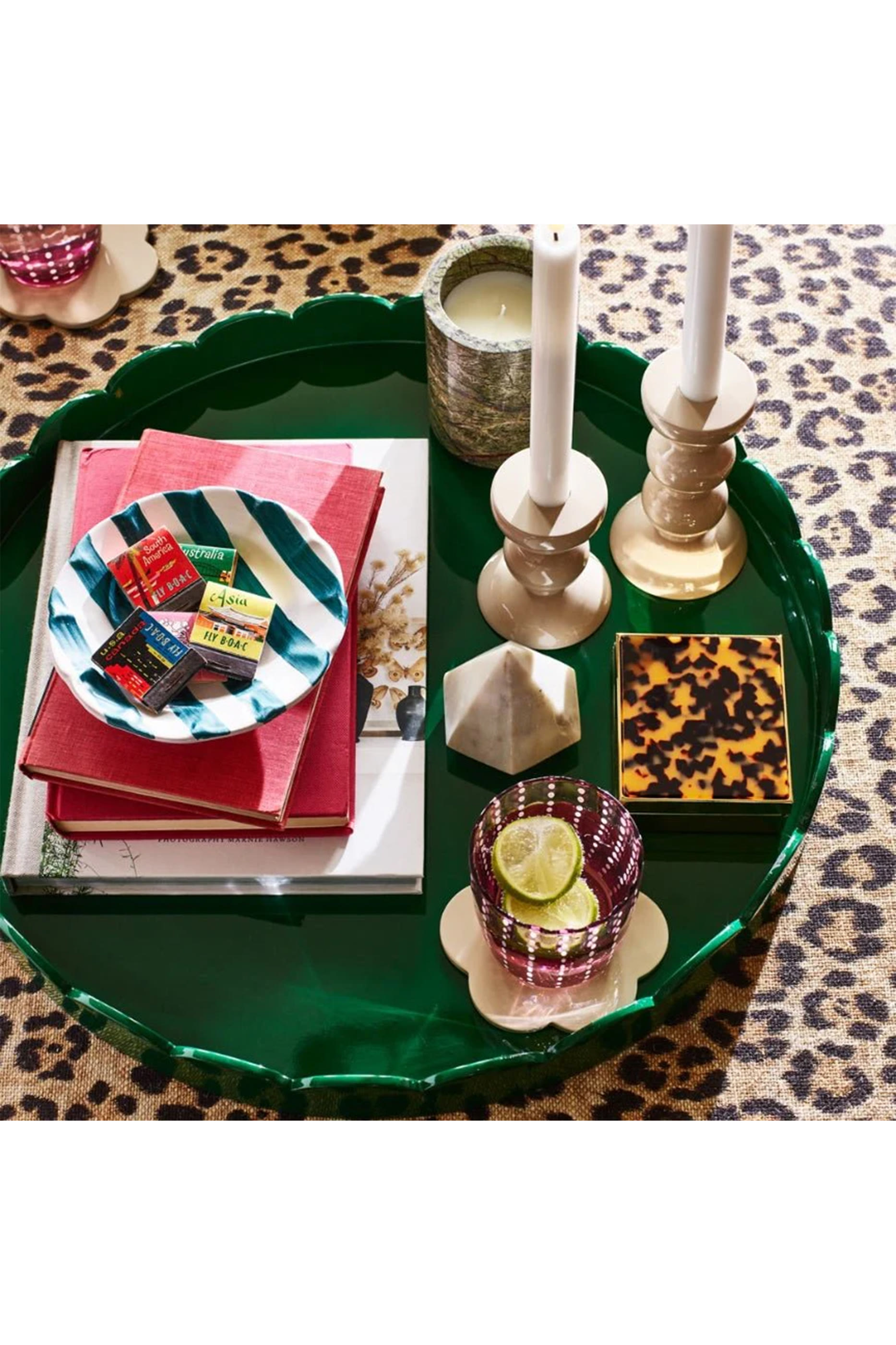 Racing Round Scalloped Tray