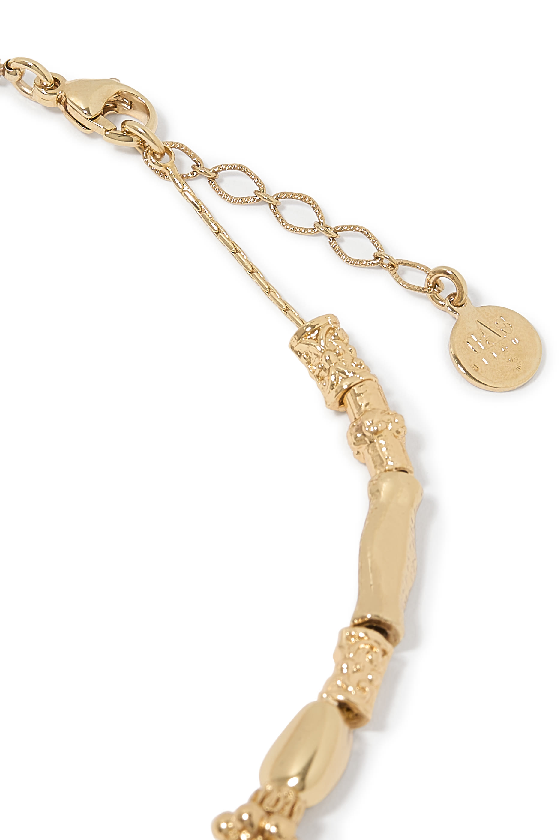 Kali Cabochons Necklace, Gold-Plated & Malachite