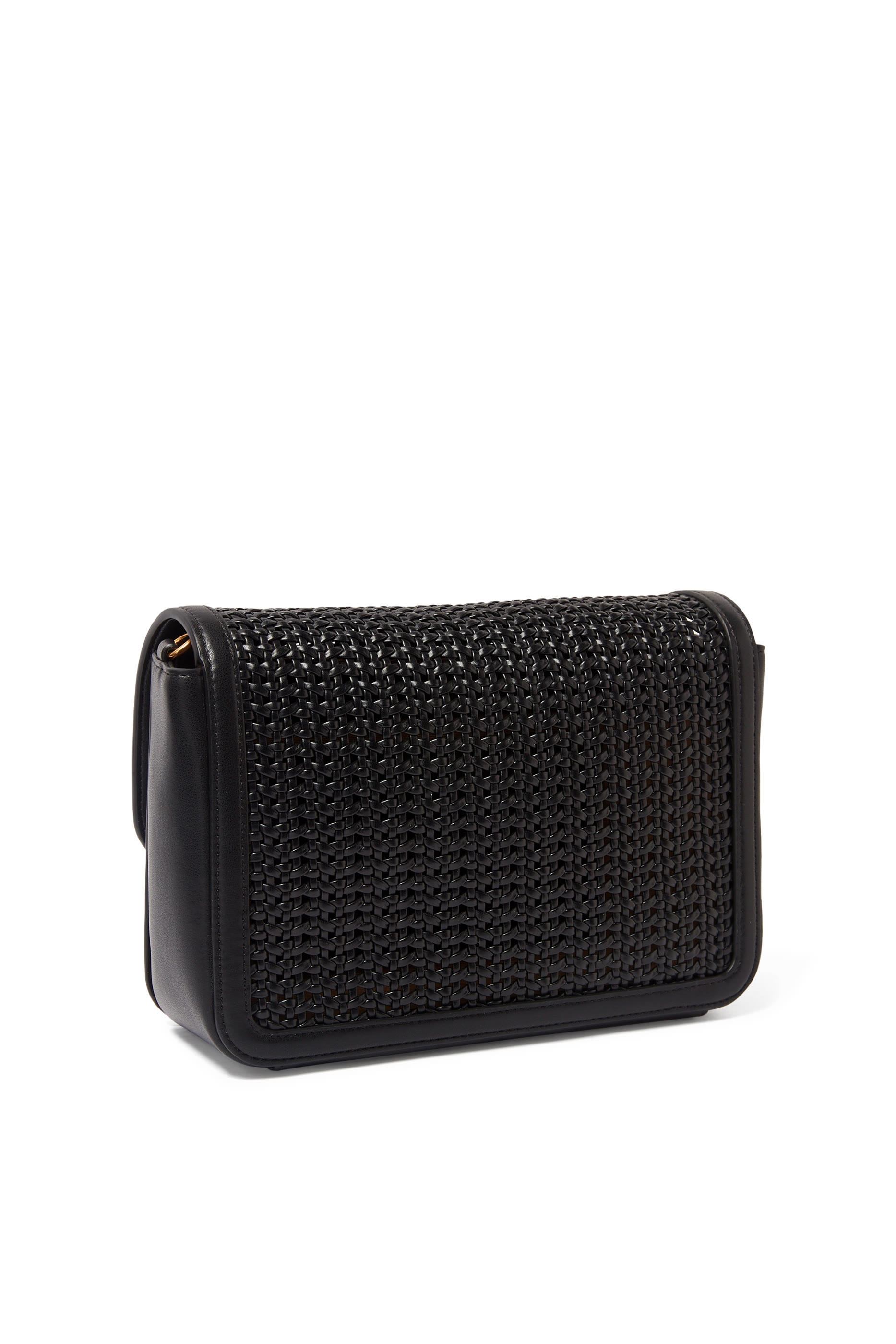 Interwoven Shoulder Bag with Metal Eagle Logo