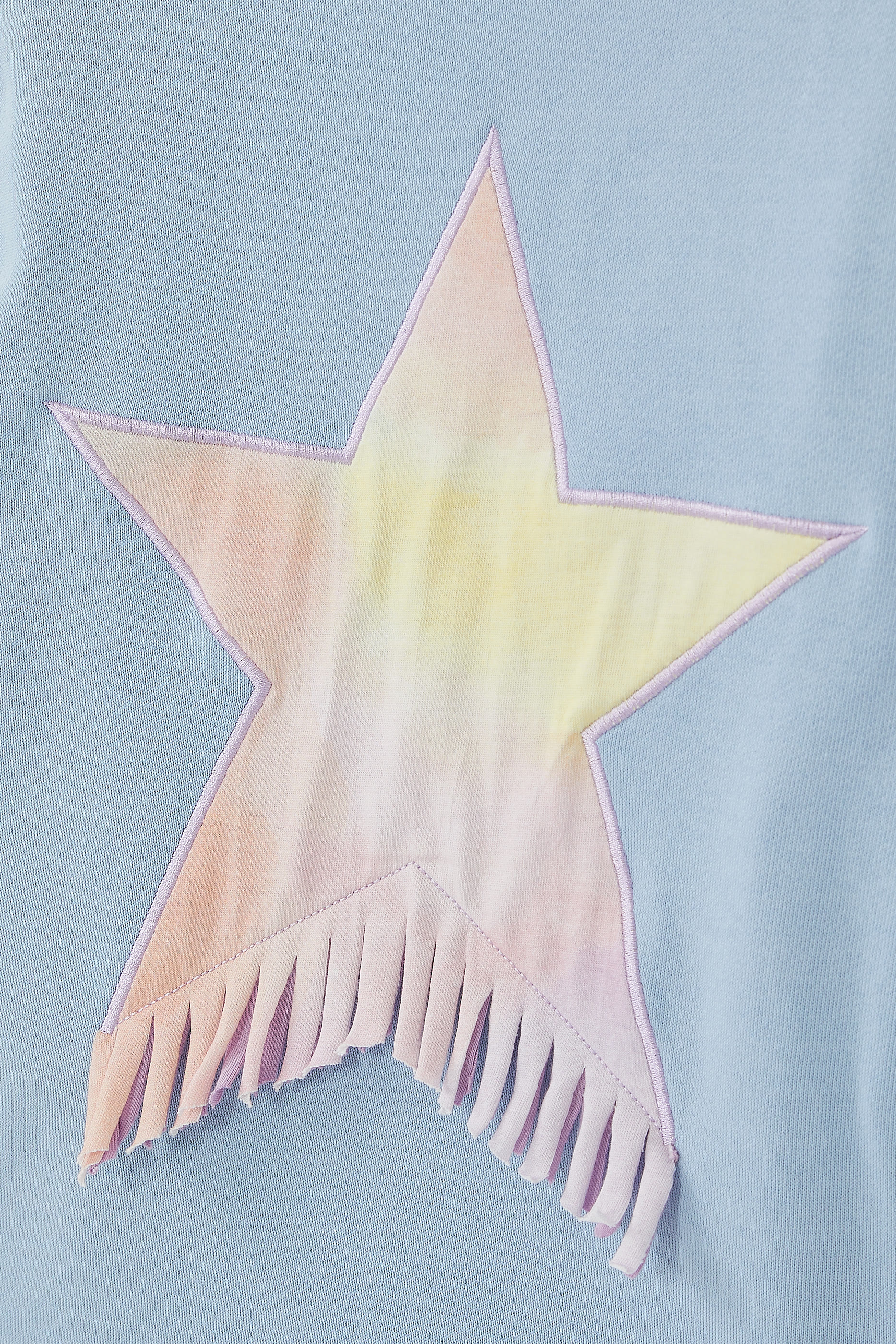 Kids Cotton Star Print Fringed Sweatshirt