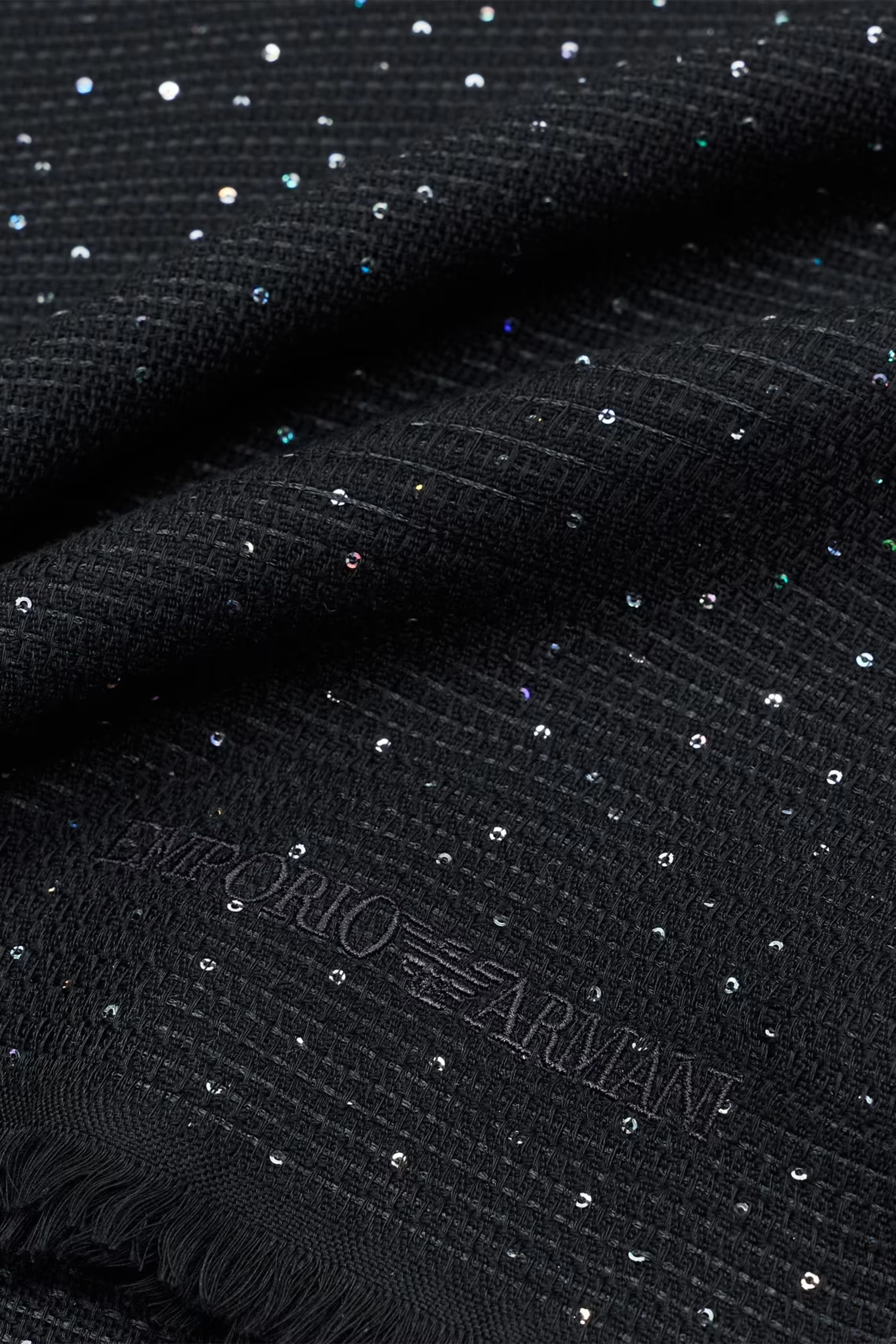 Embroidered Logo Sequin Stole