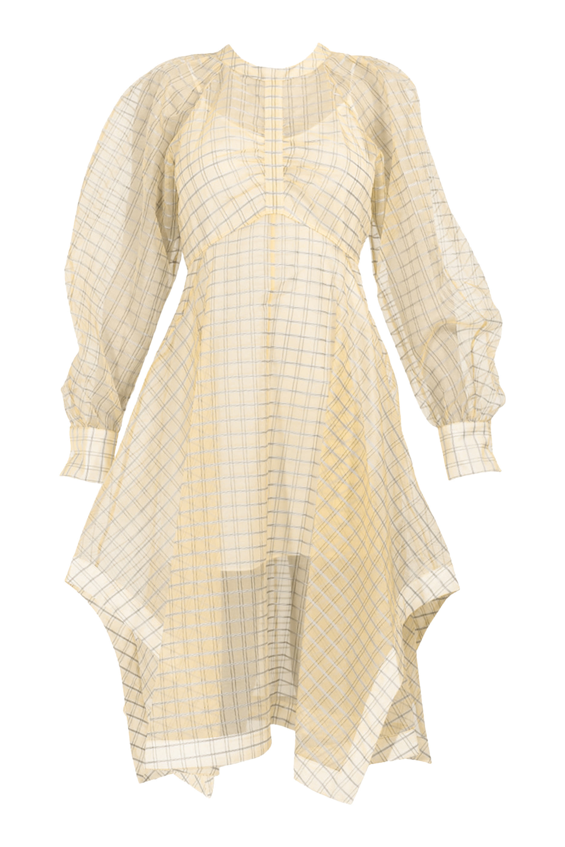 Plaid Organza Flounce Hem Dress