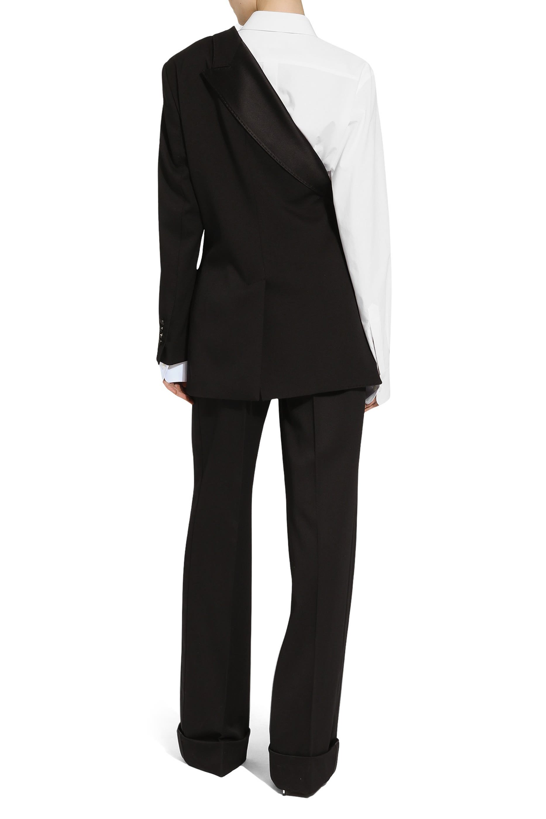 One-Shoulder Wool Gabardine Jacket