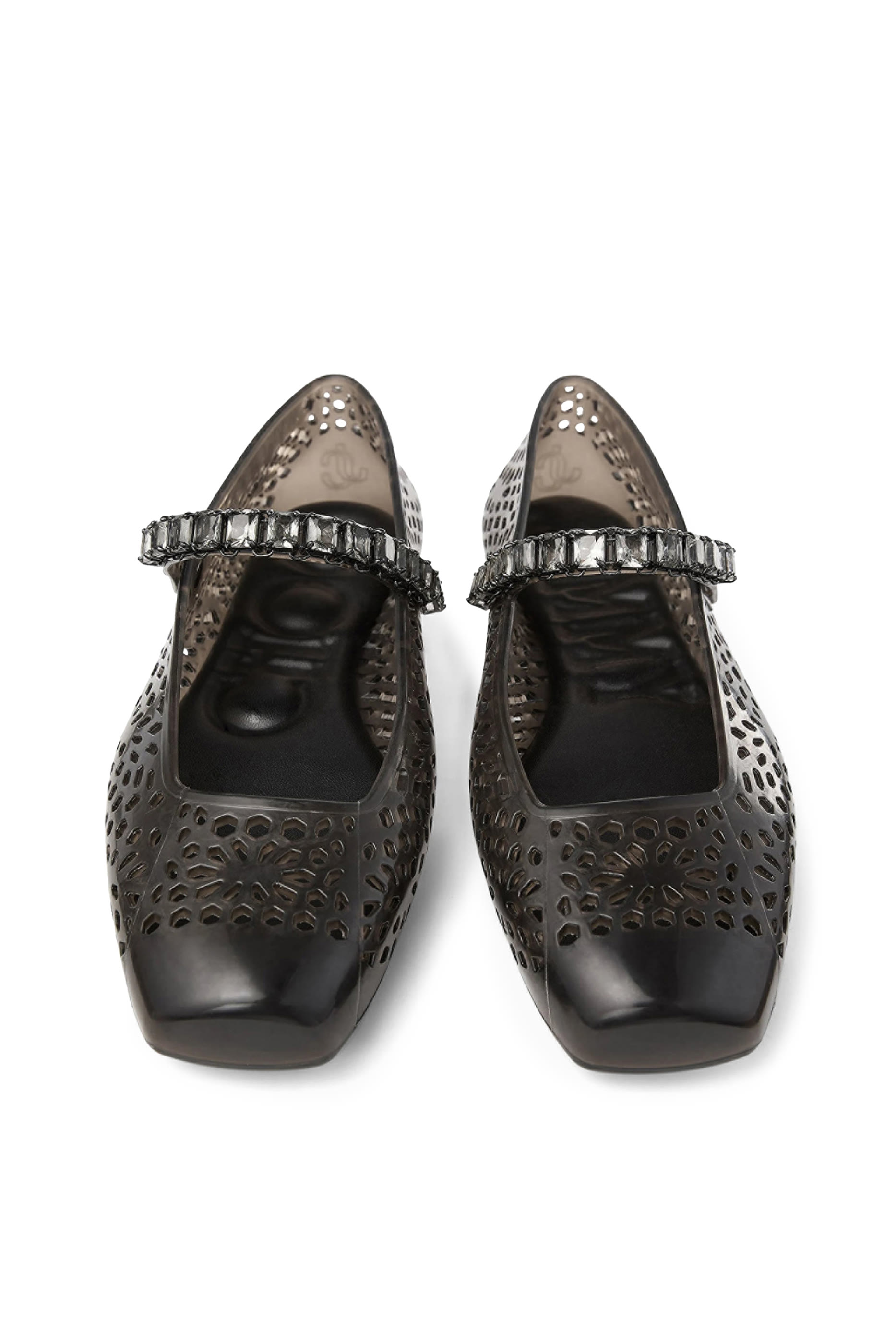 Jelly Ballerina Flats with Crystal Embellishment