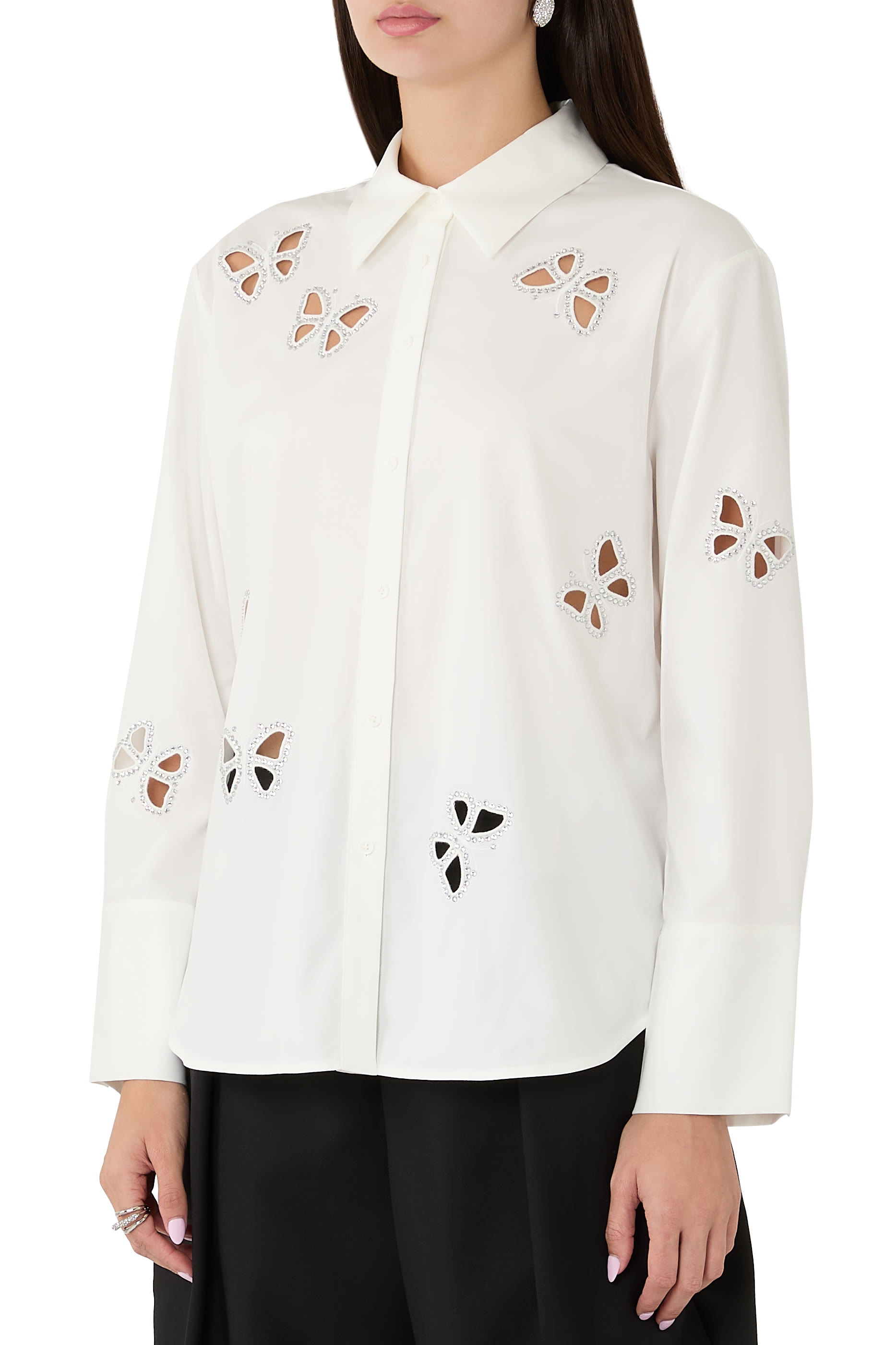 Finely Embellished Cutout Blouse