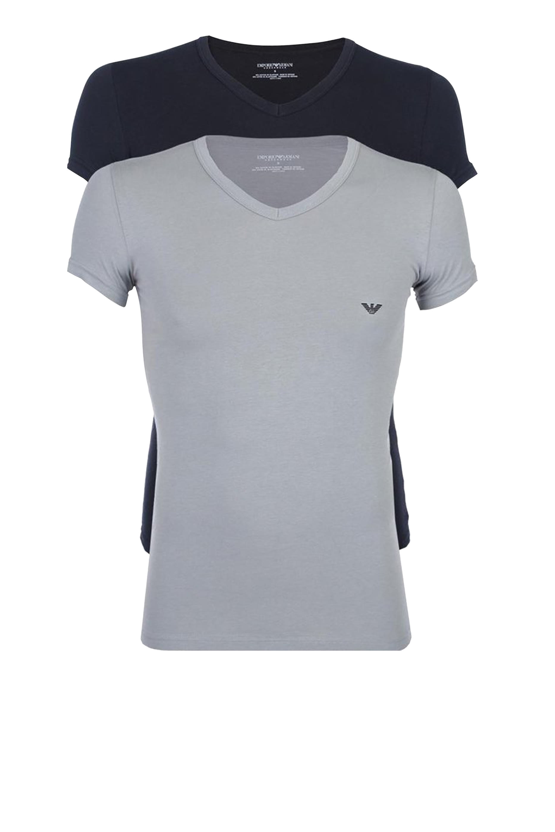 Logo V-Neck Cotton T-Shirts, Pack of 2