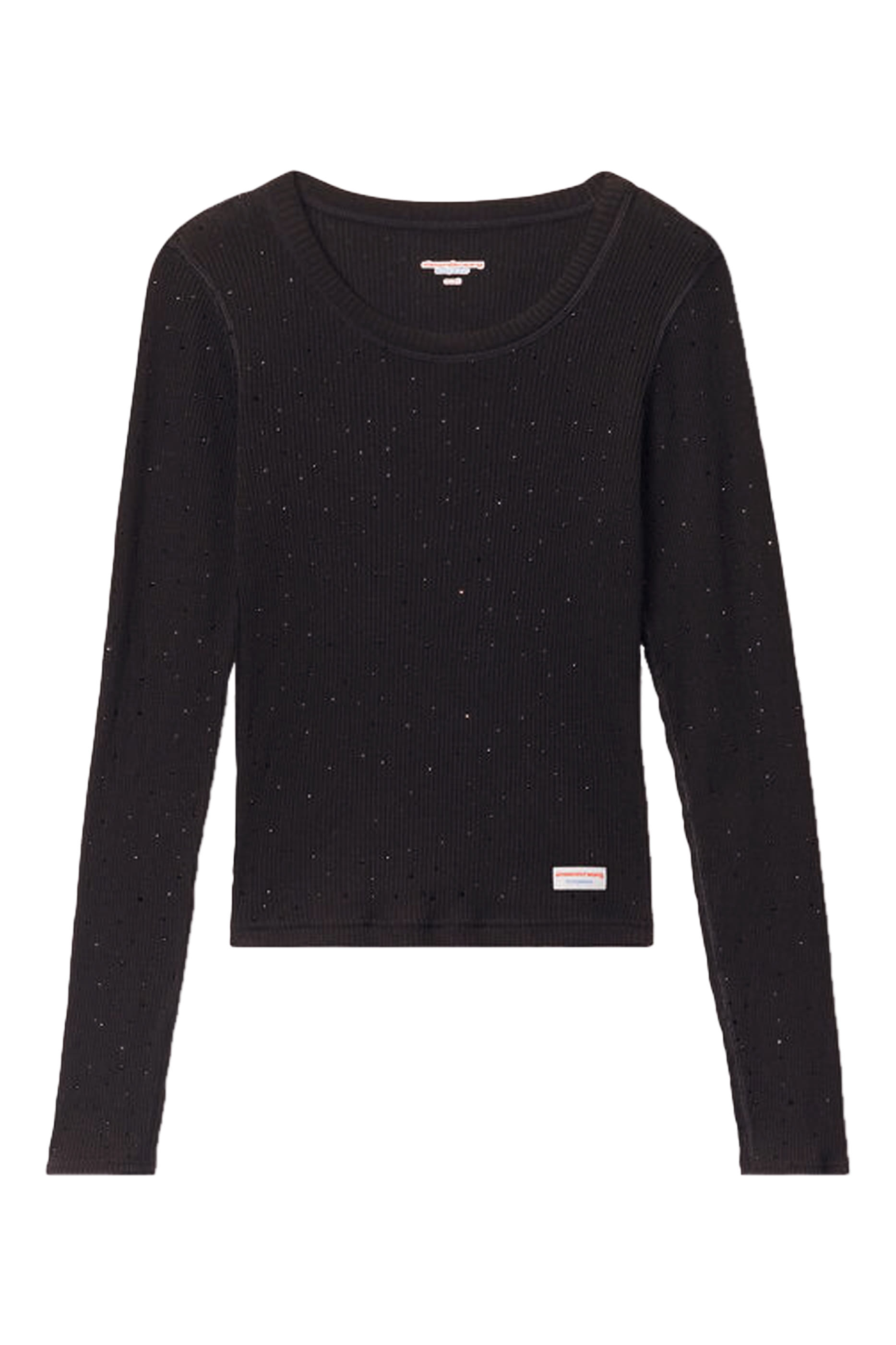 Crystal Hotfix Crewneck Long-Sleeve Tee