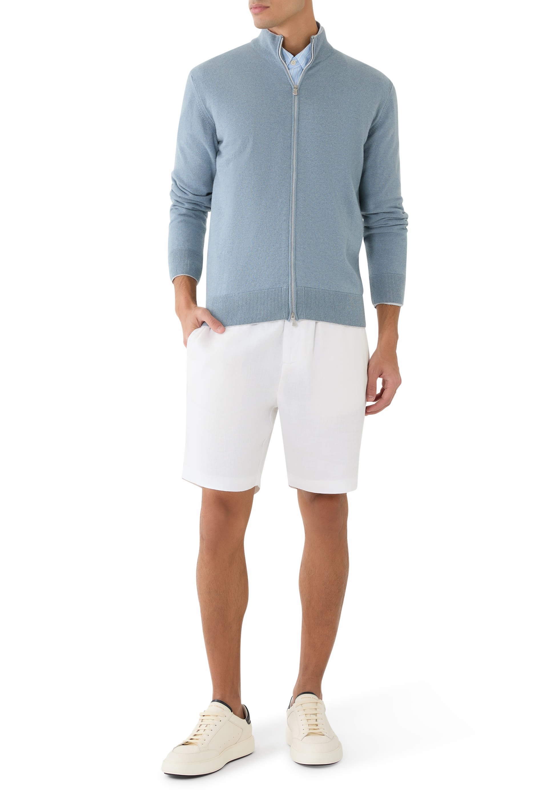 Cashmere Zip-Up Sweater