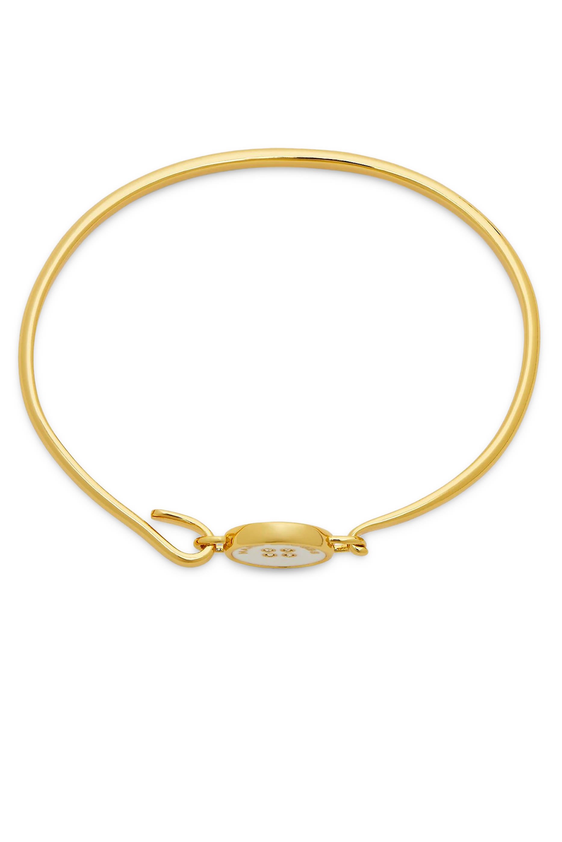 The Button Hinge Bracelet, Gold-Plated Brass with Enamel & Glass Stones