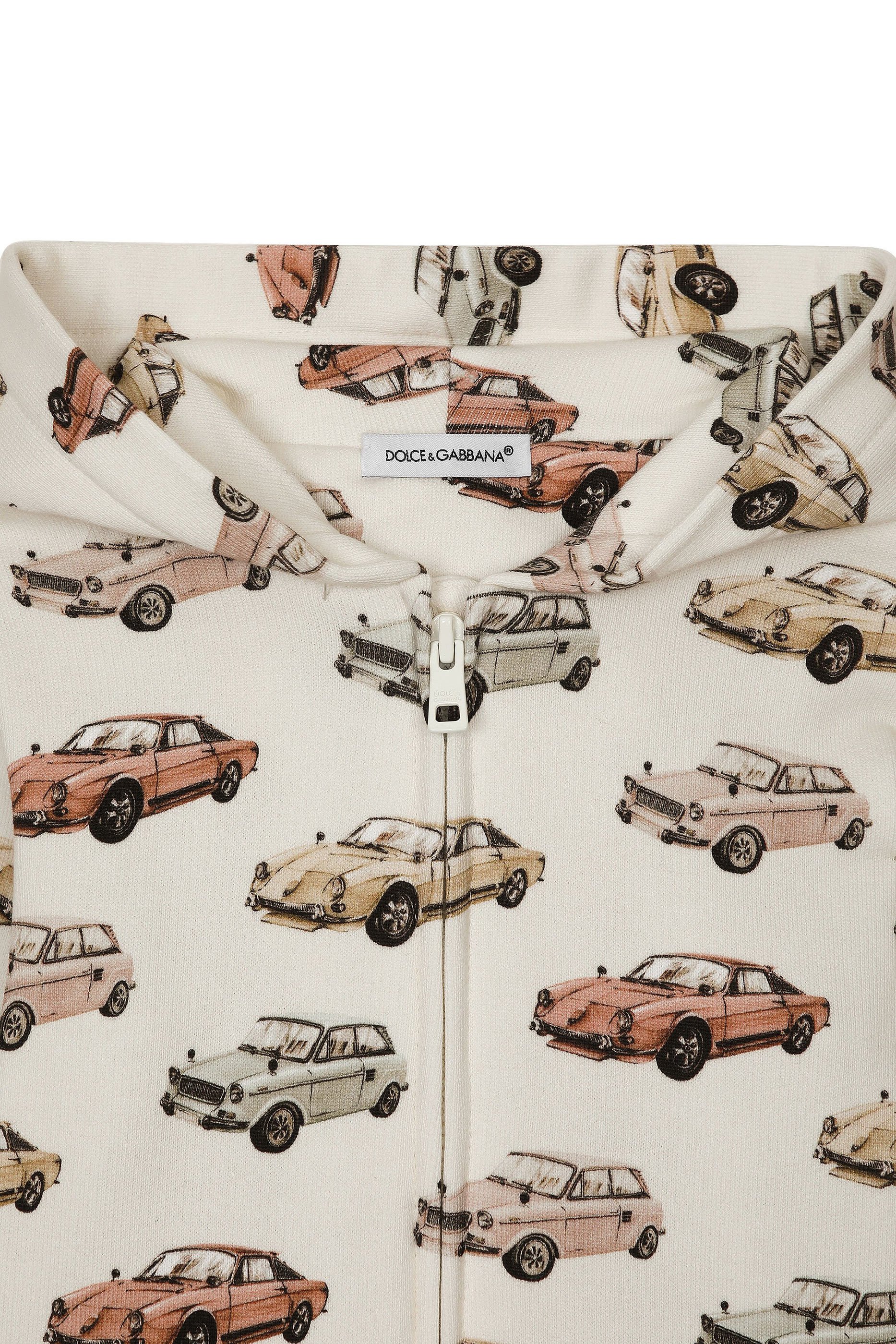 Kids Car Printed Sweatshirt with Attached Hood