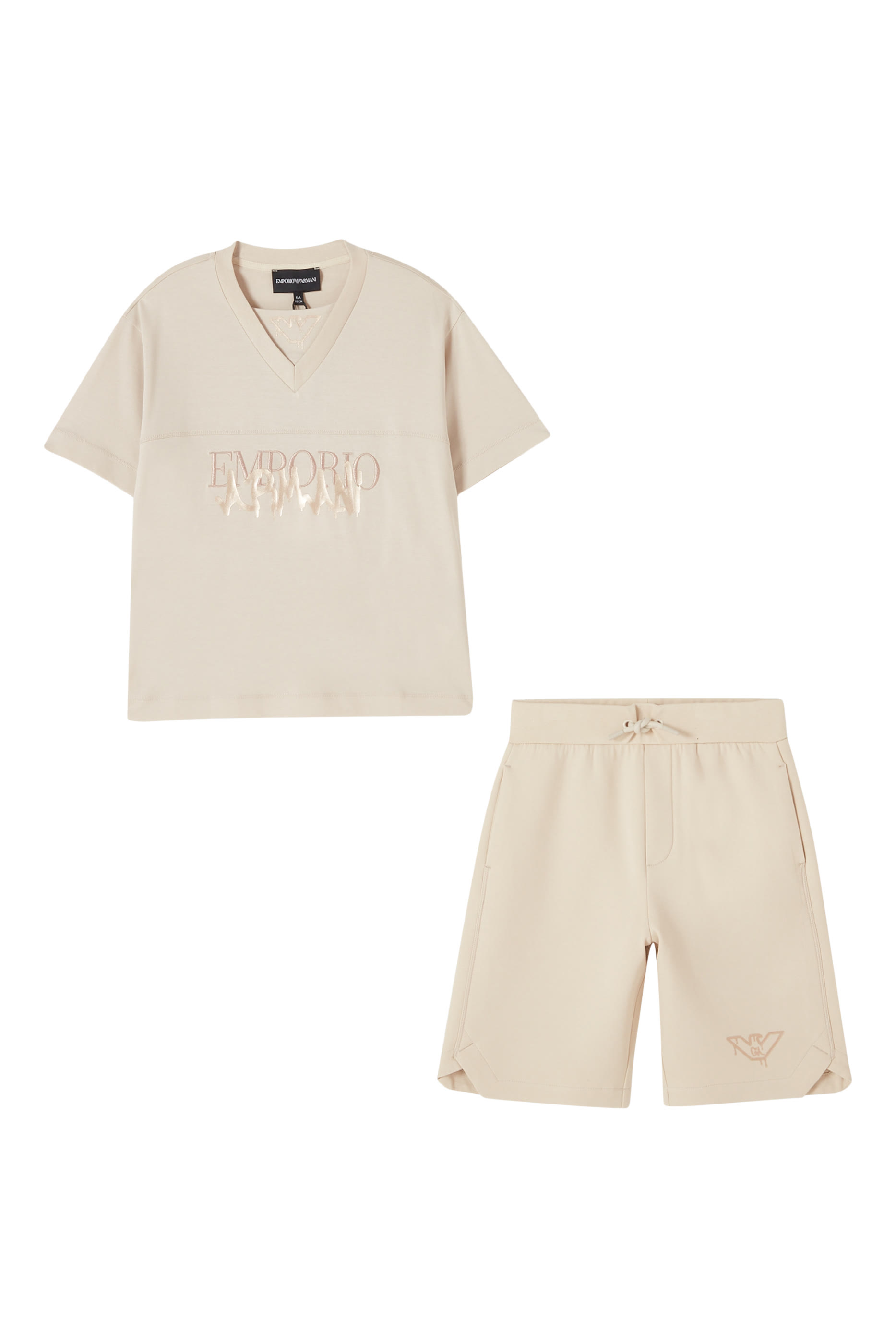 Kids Logo Text T-Shirt & Shorts Set