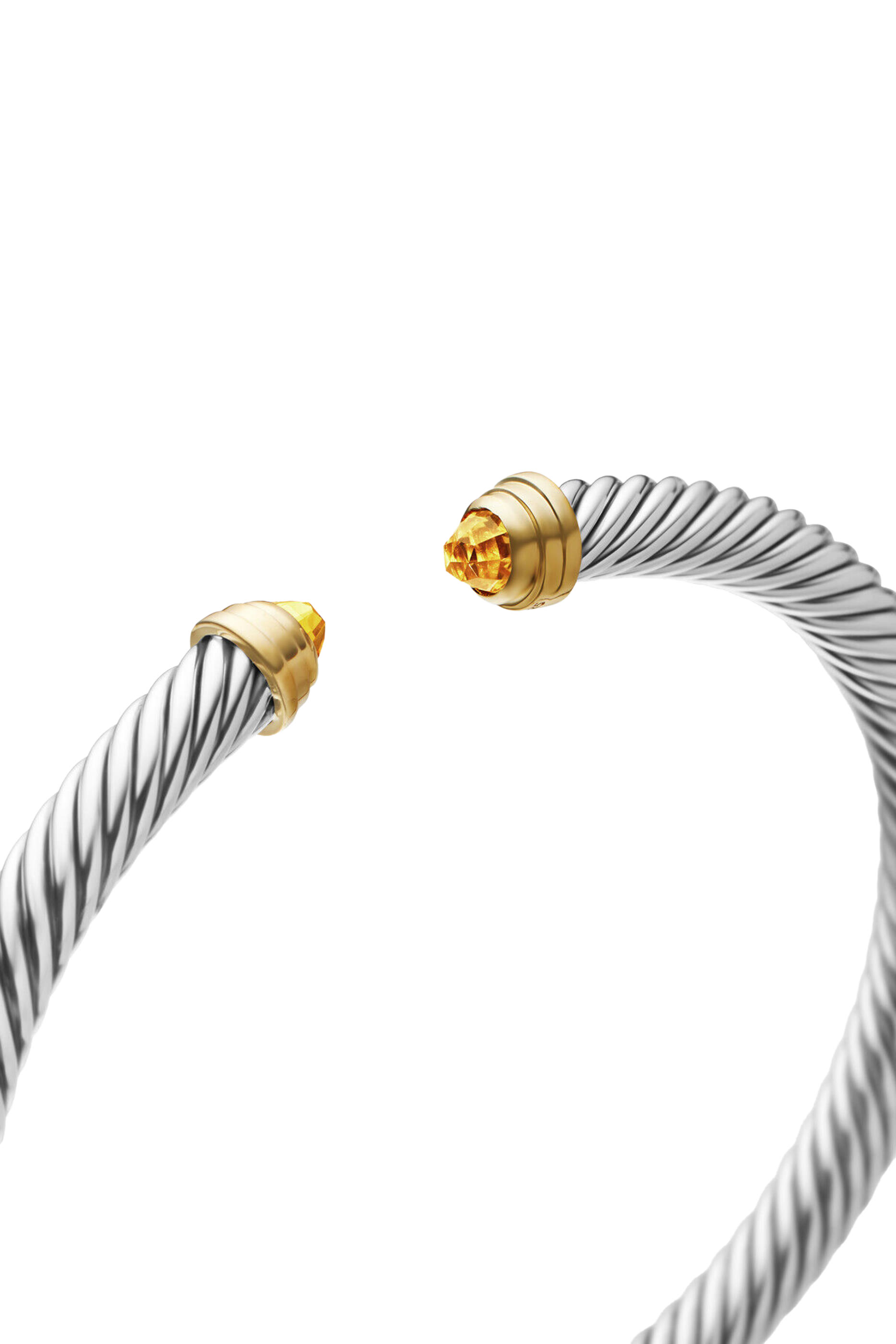 Classic Cable Bracelet, Sterling Silver, 14k Yellow Gold & Citrine