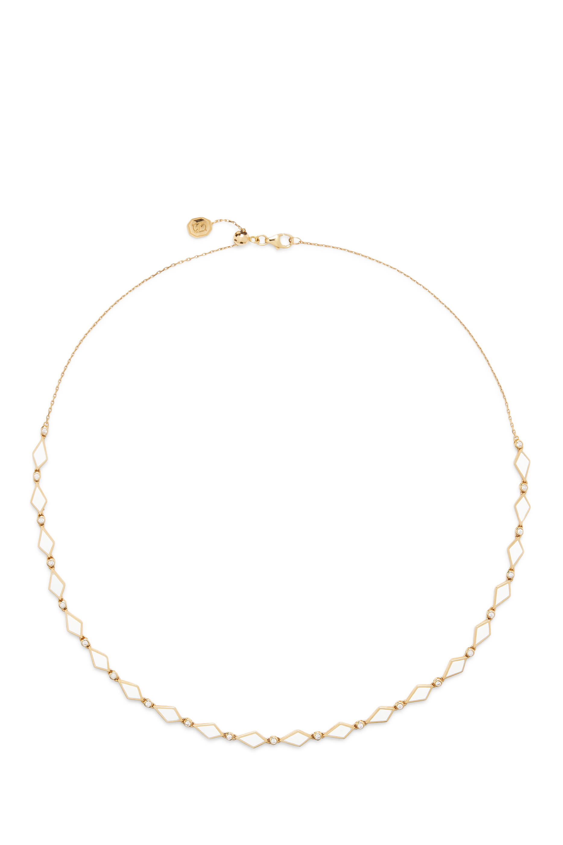 Morocco Necklace, 18k Yellow Gold & Diamonds, Enamel