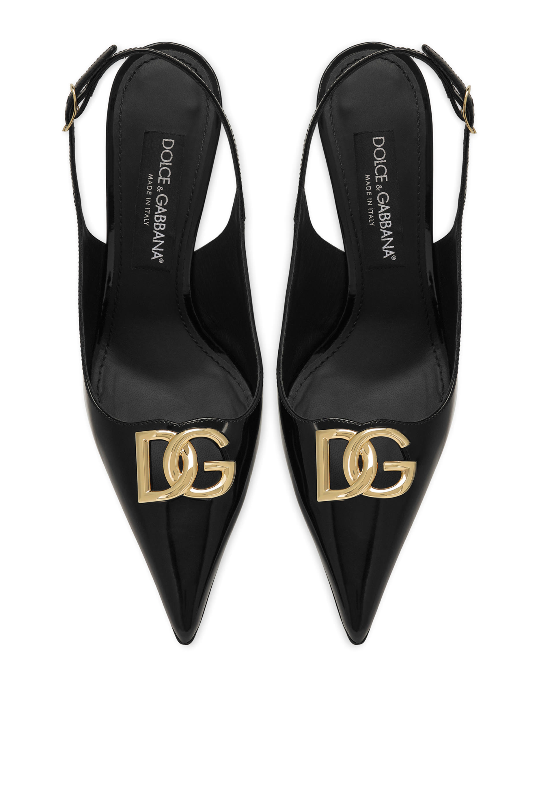 Polished 90 Calfskin Slingback Pumps