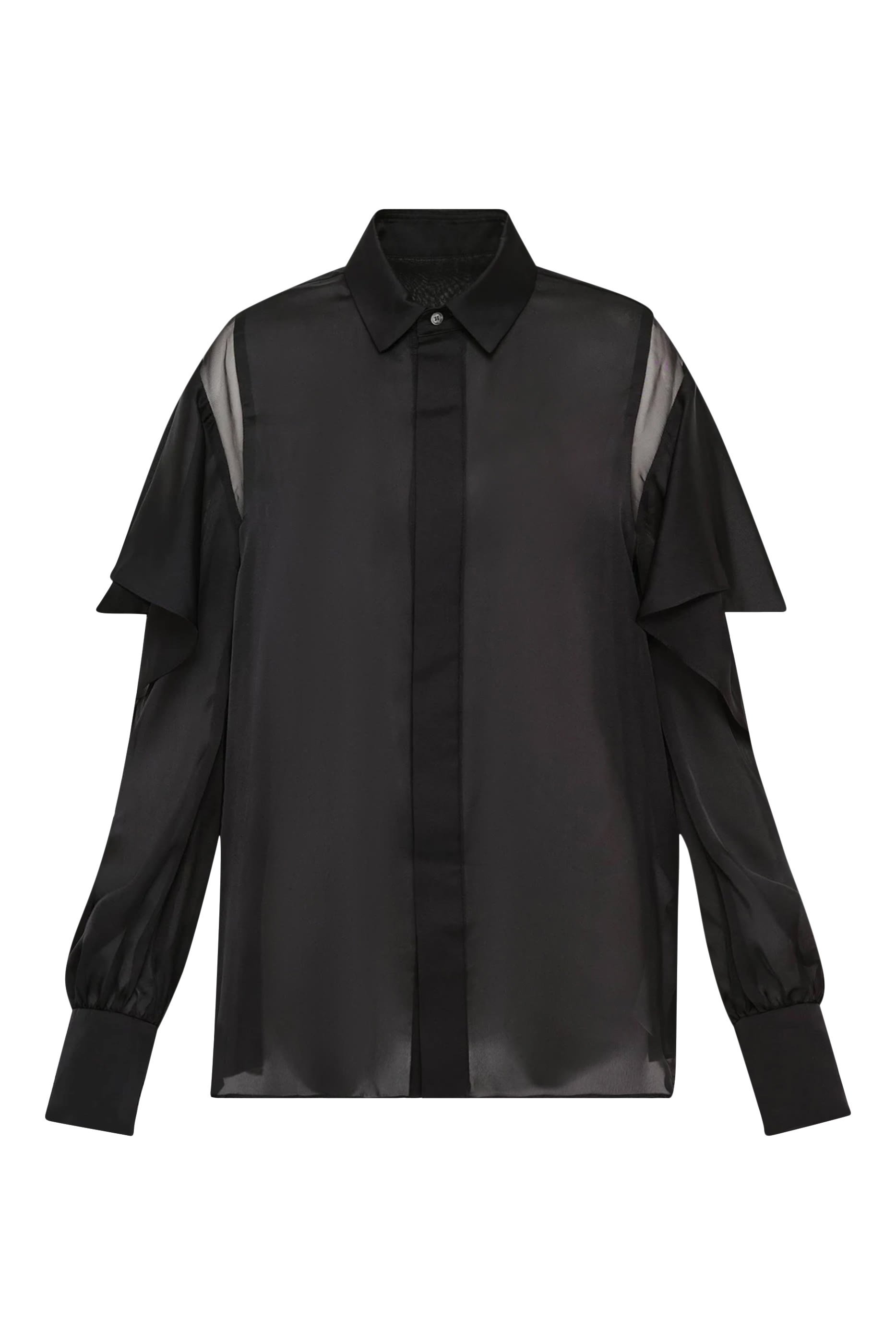  Satin x Chiffon Shirt