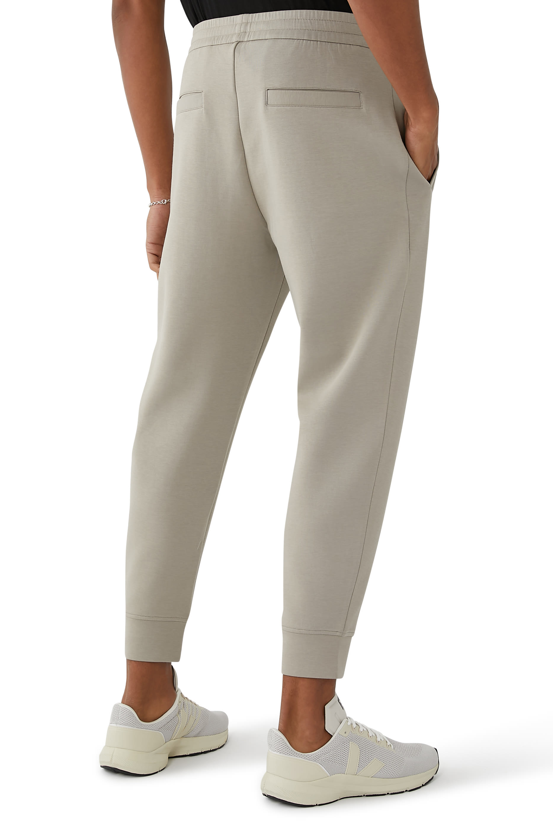 Embossed Embroidered EA Logo Double-Jersey Joggers