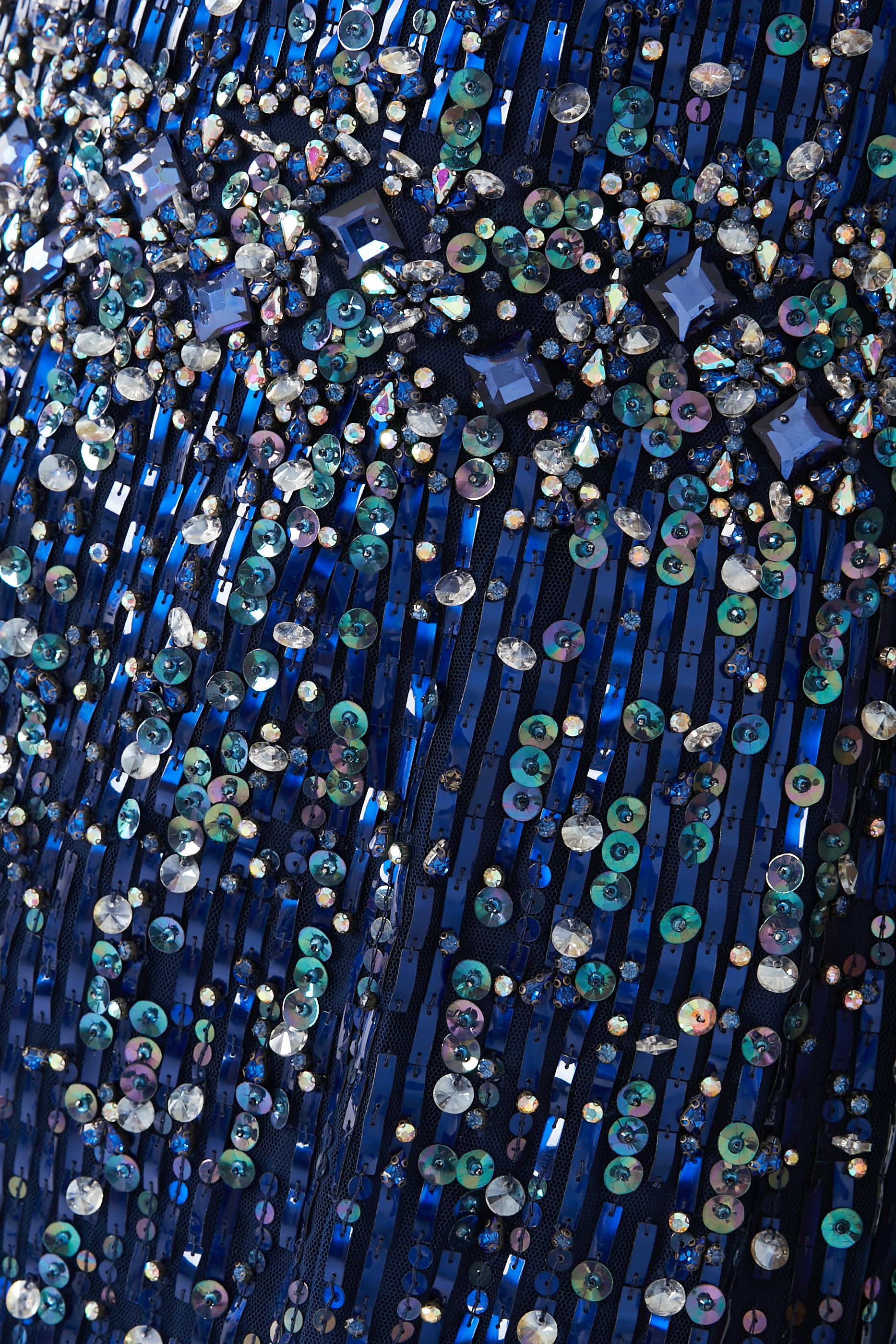 Sequin-Embellished Lux Cape Gown