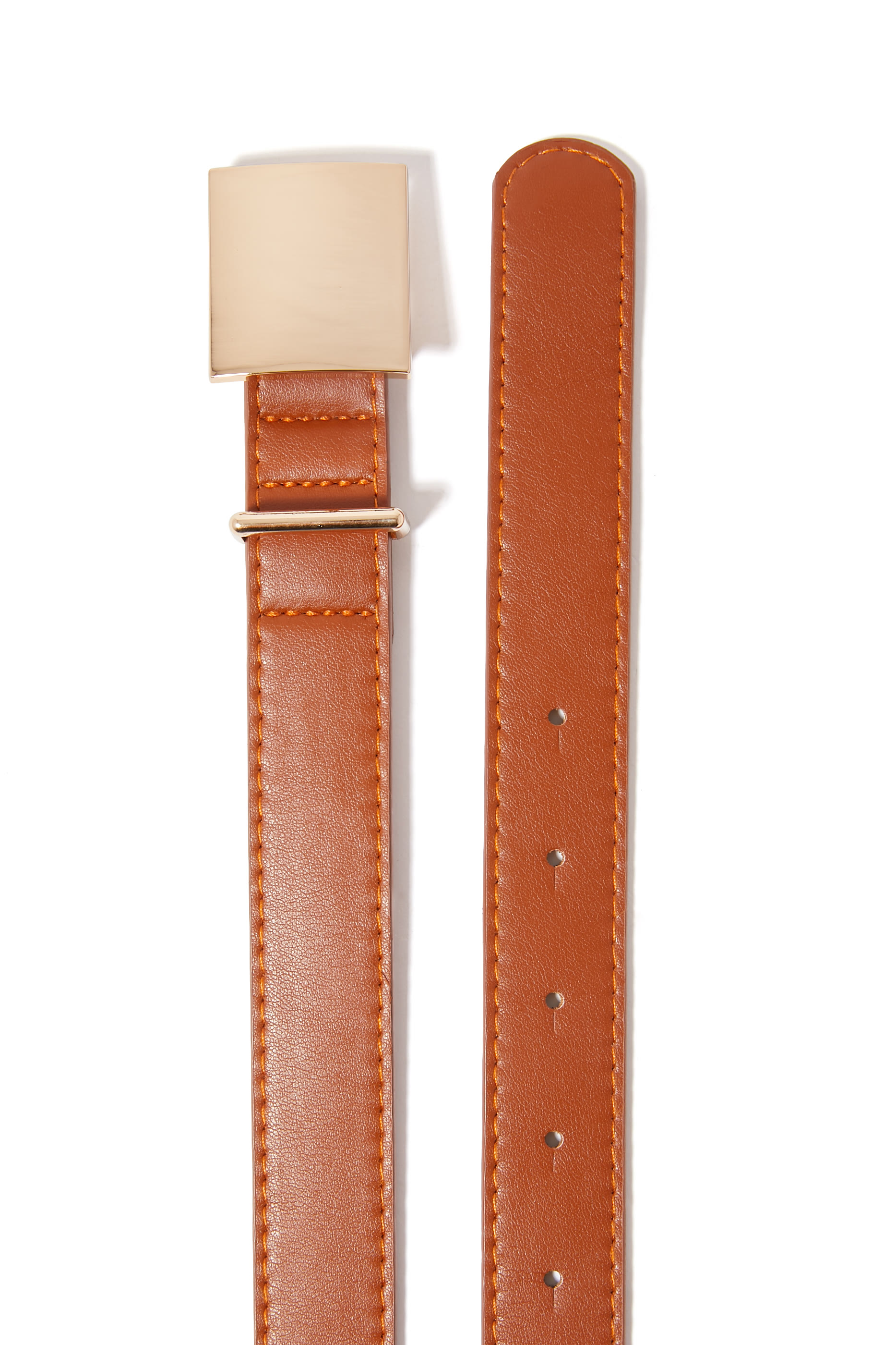 Square Buckle Leather Belt