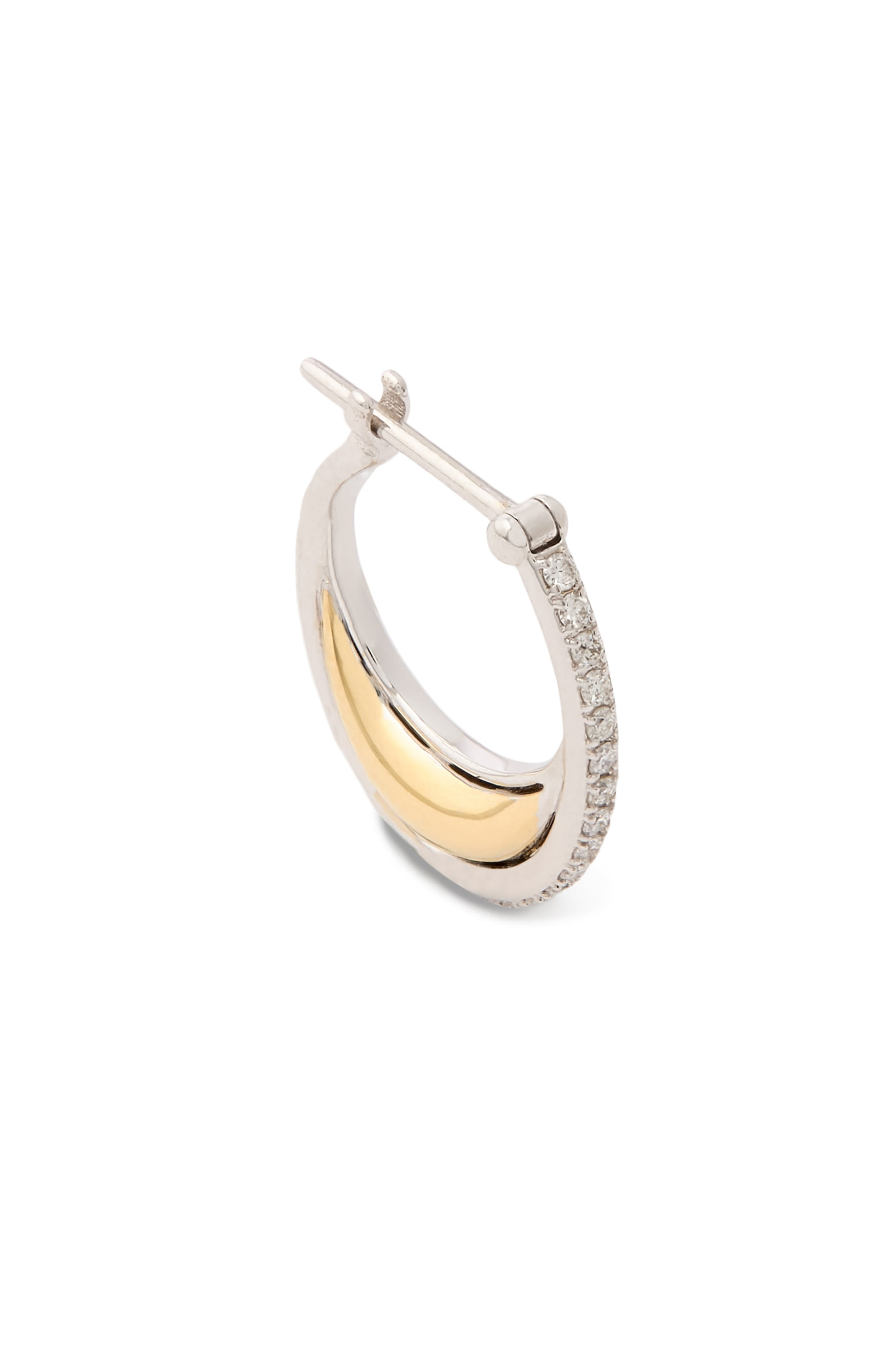 Gold Bloop Moon Earrings, 18K Yellow Gold & Diamonds