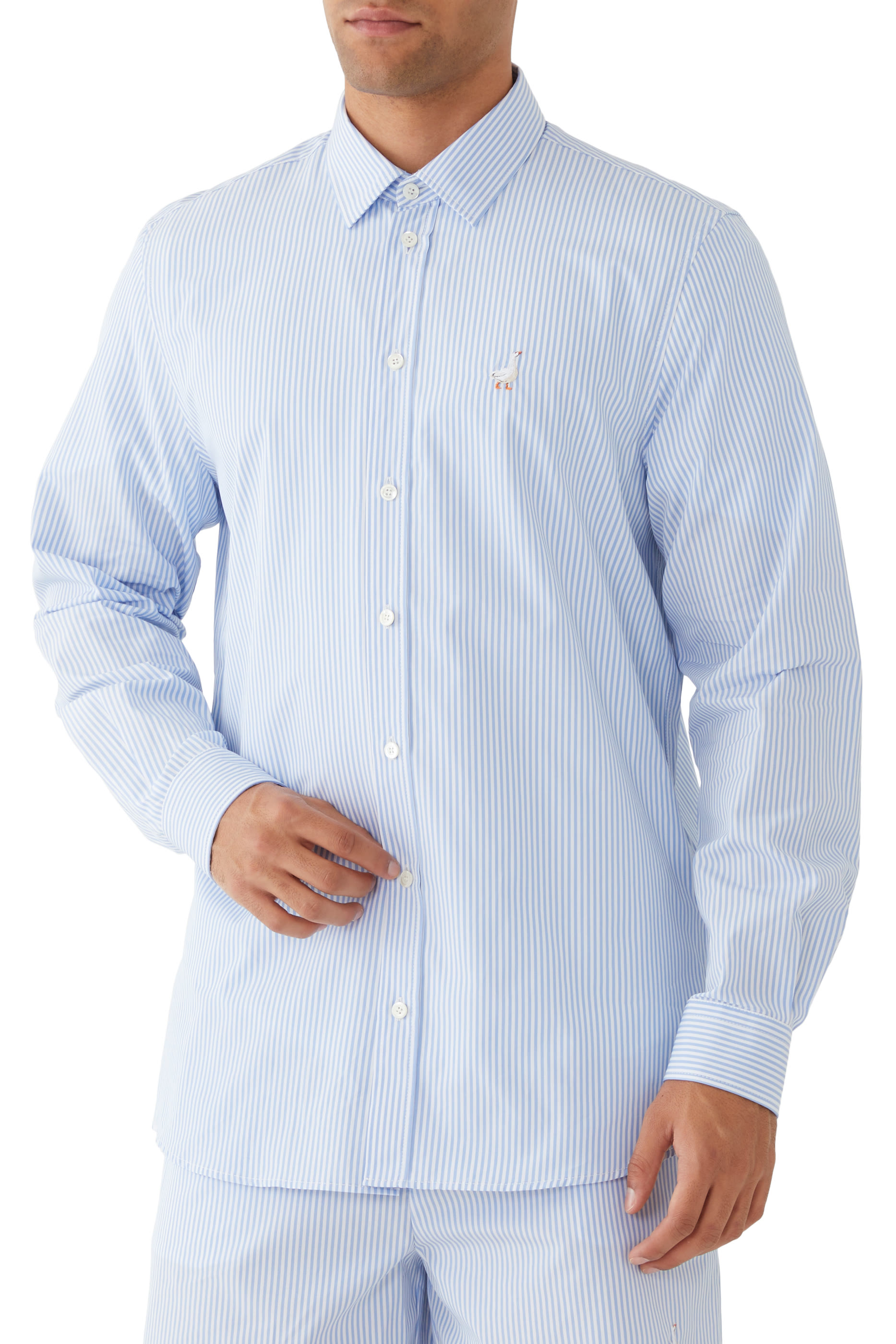 Goose Embroidery Poplin Shirt