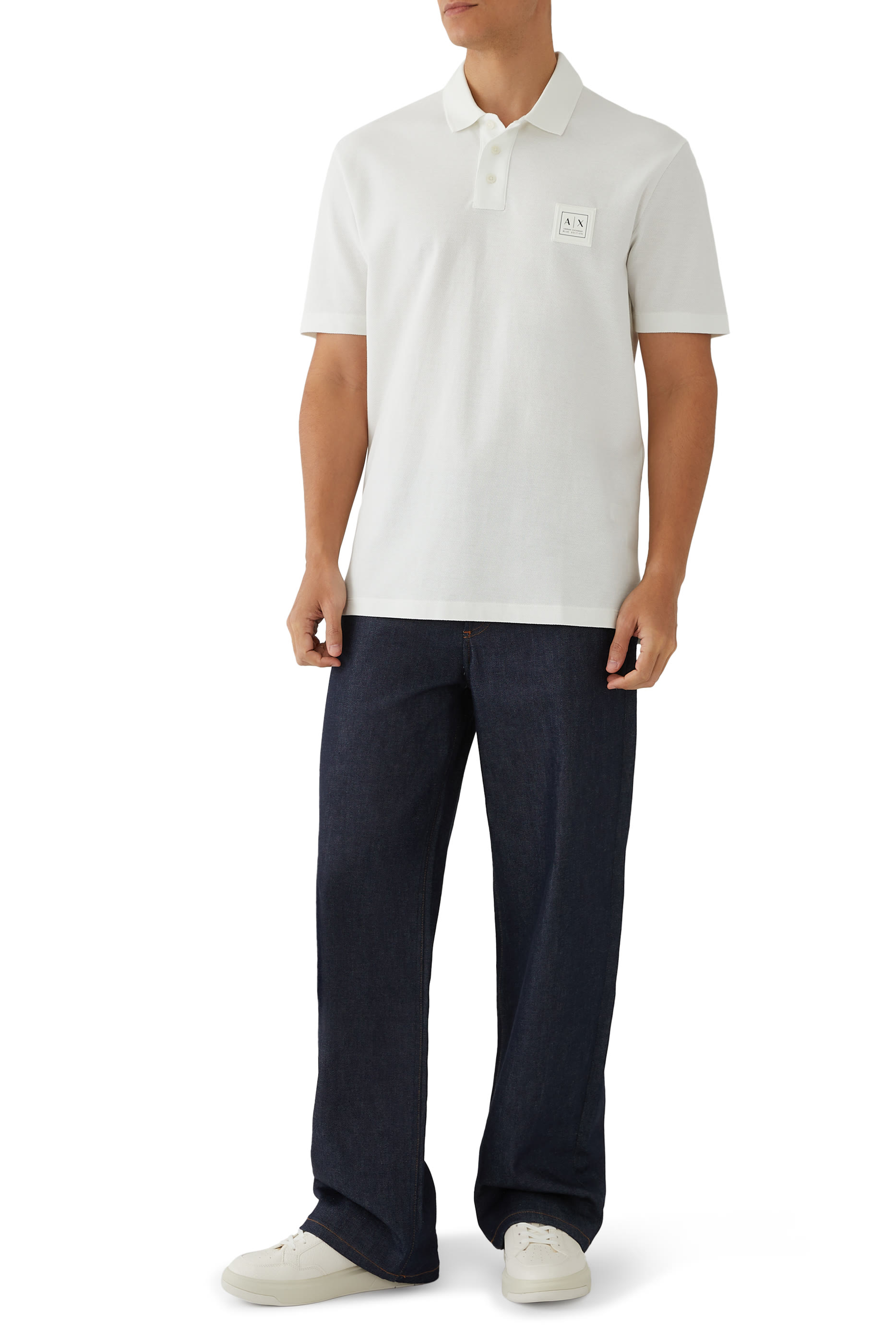 AX Logo Half-Zip Polo Shirt