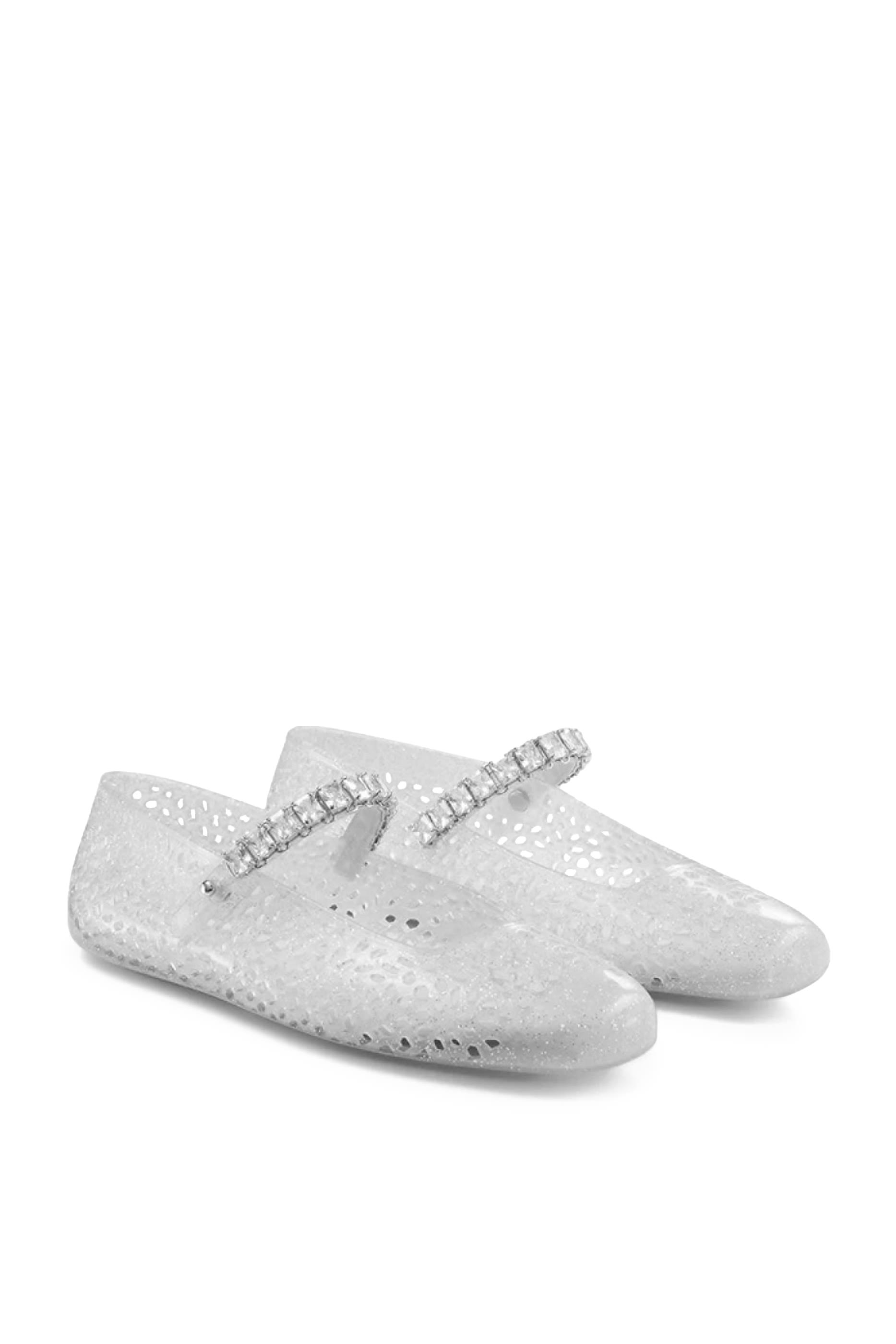 Jelly Ballerina Flats with Crystal Embellishment