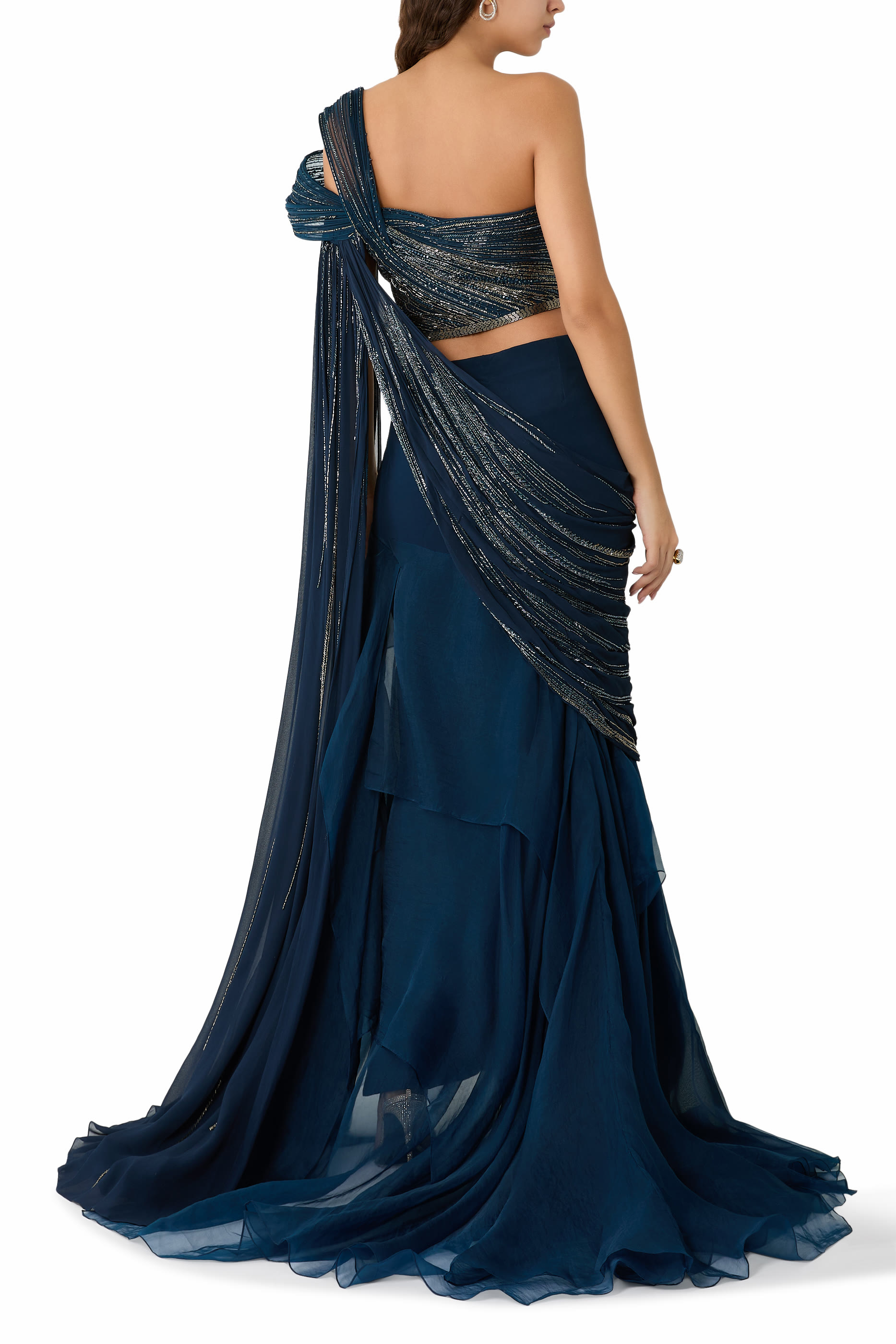 Draped Saree Lehenga