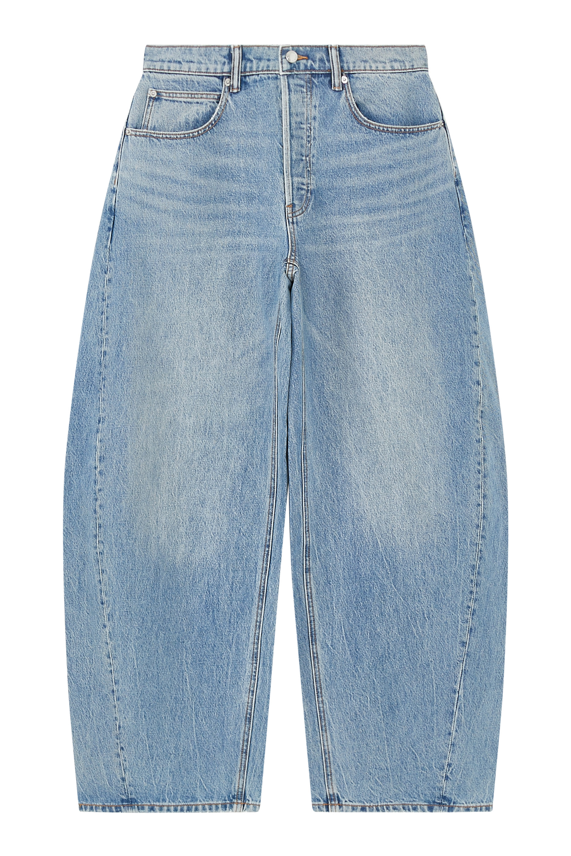 Oversized Rounded Jeans in Crease Effect