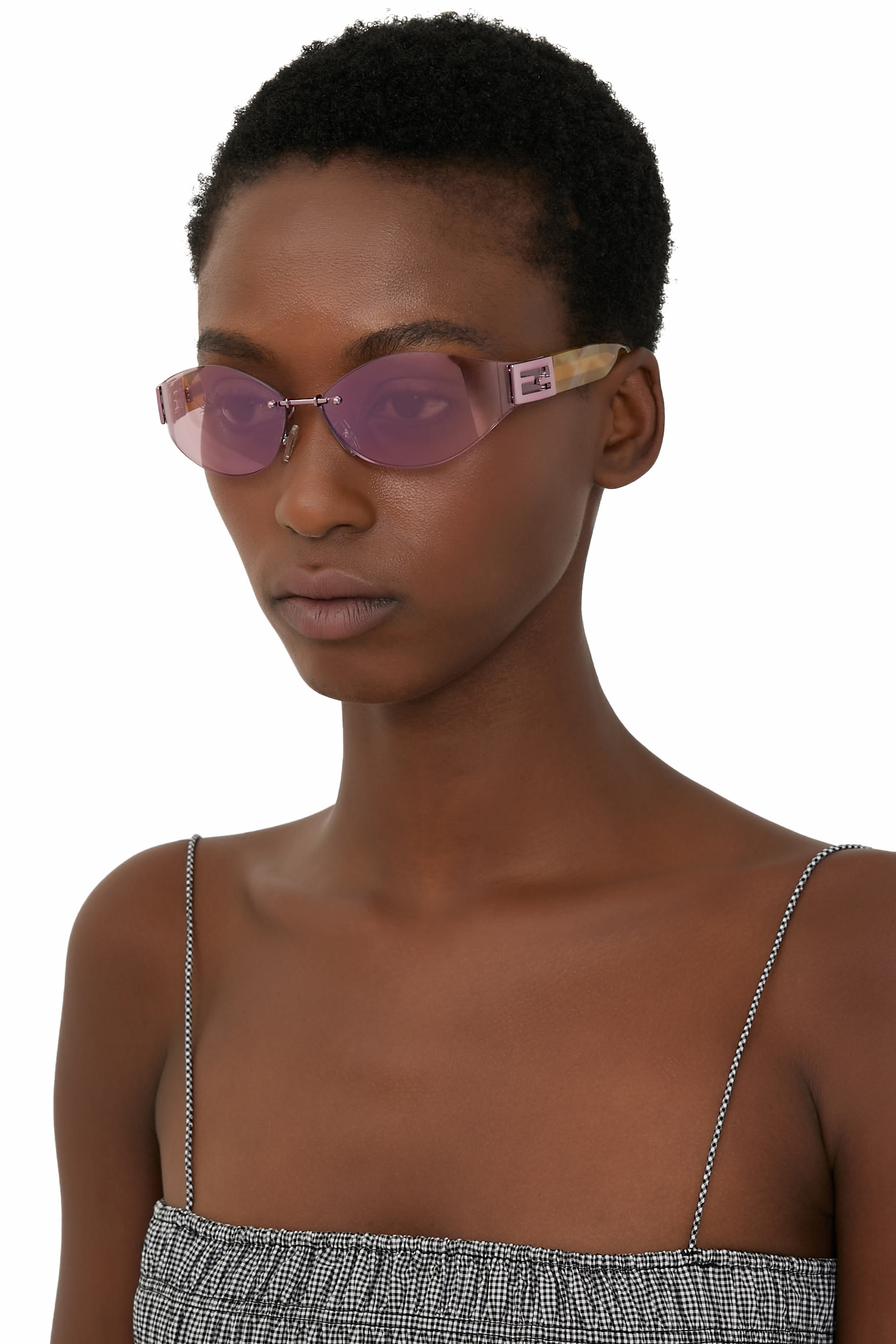 Baguette Rose Geometric Sunglasses