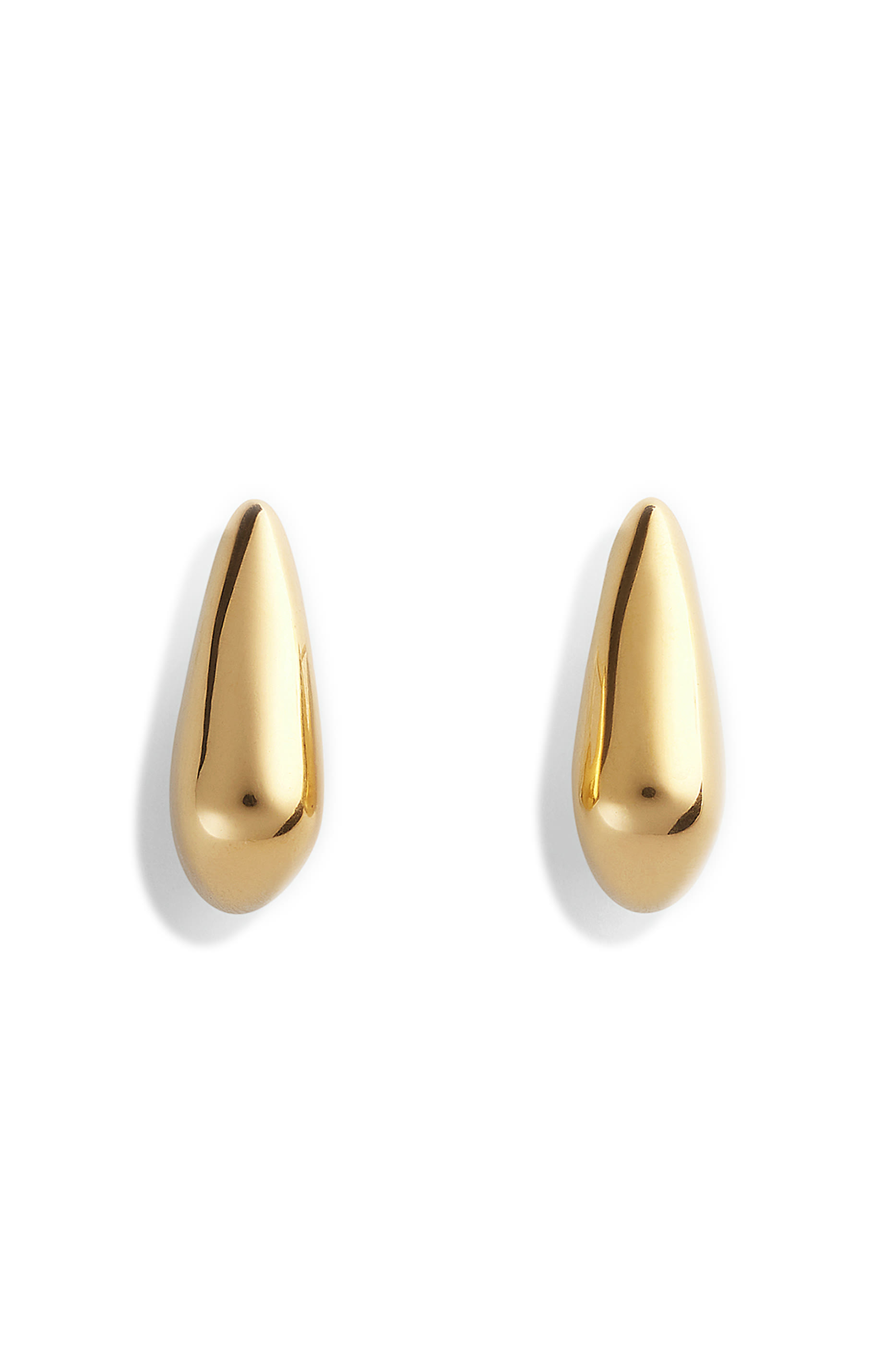 Small Fin Earrings, 18k Gold-Finish Sterling Silver