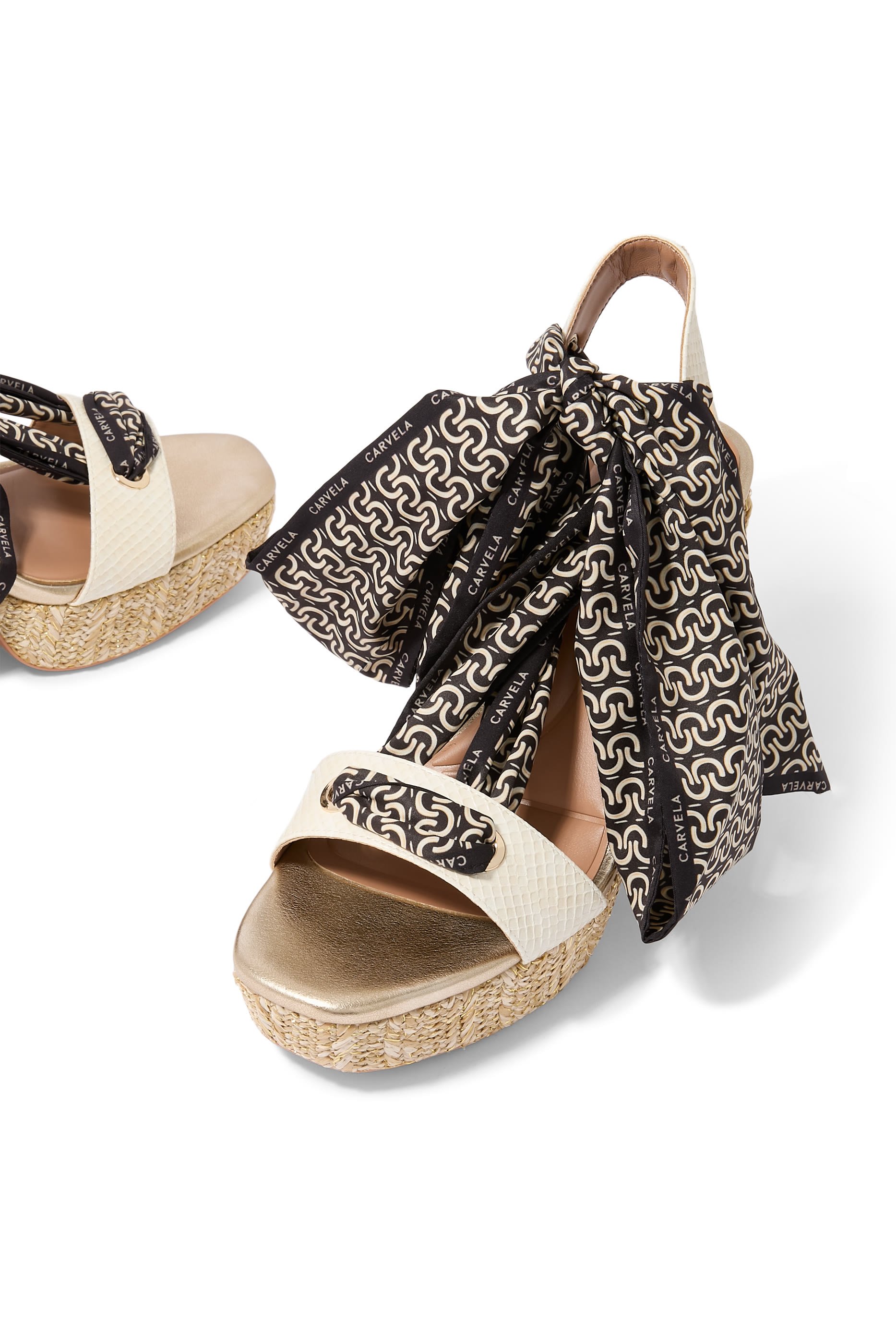 Sorrento Scarf Platform Heels