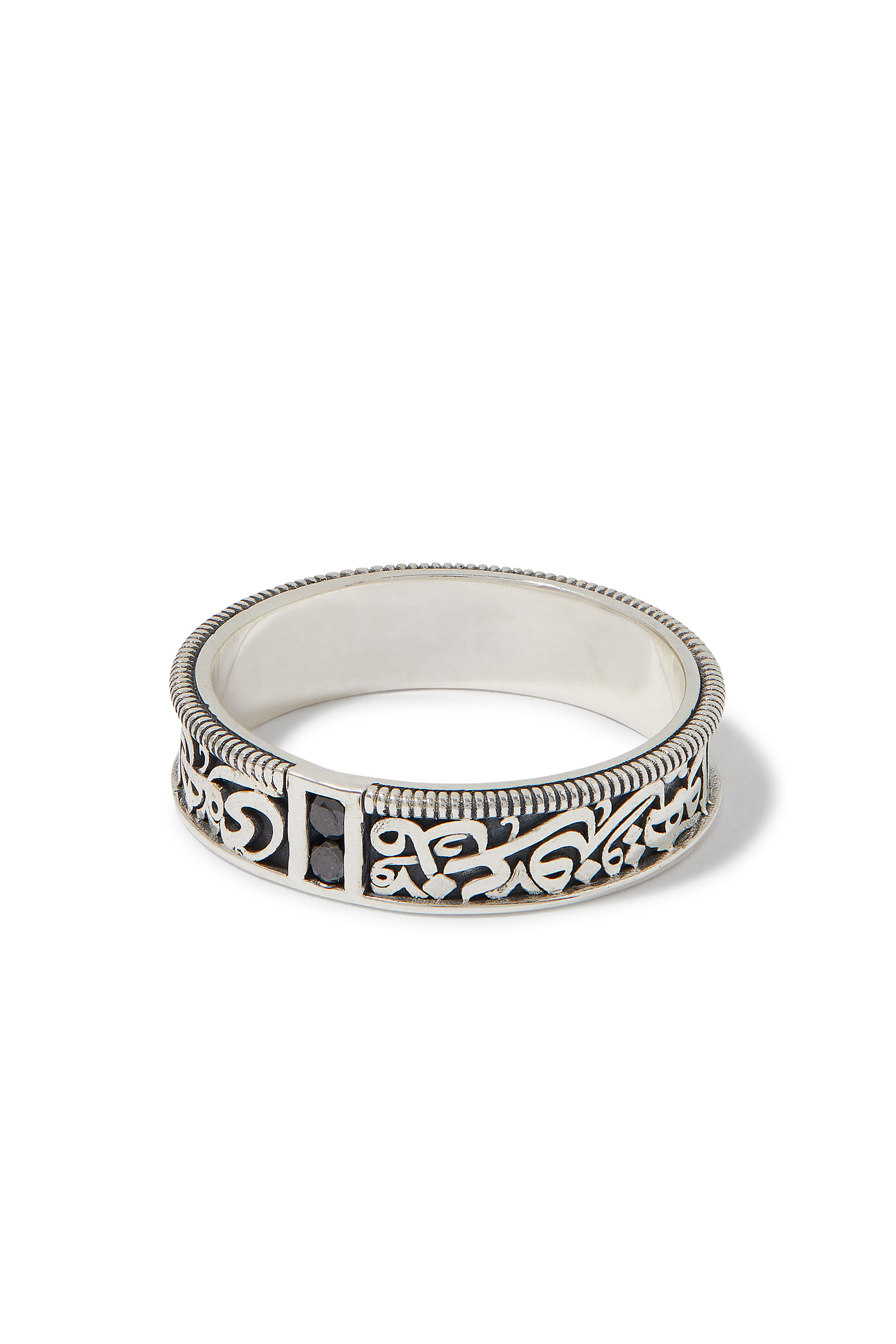 Calligraphy Band, Sterling Silver
