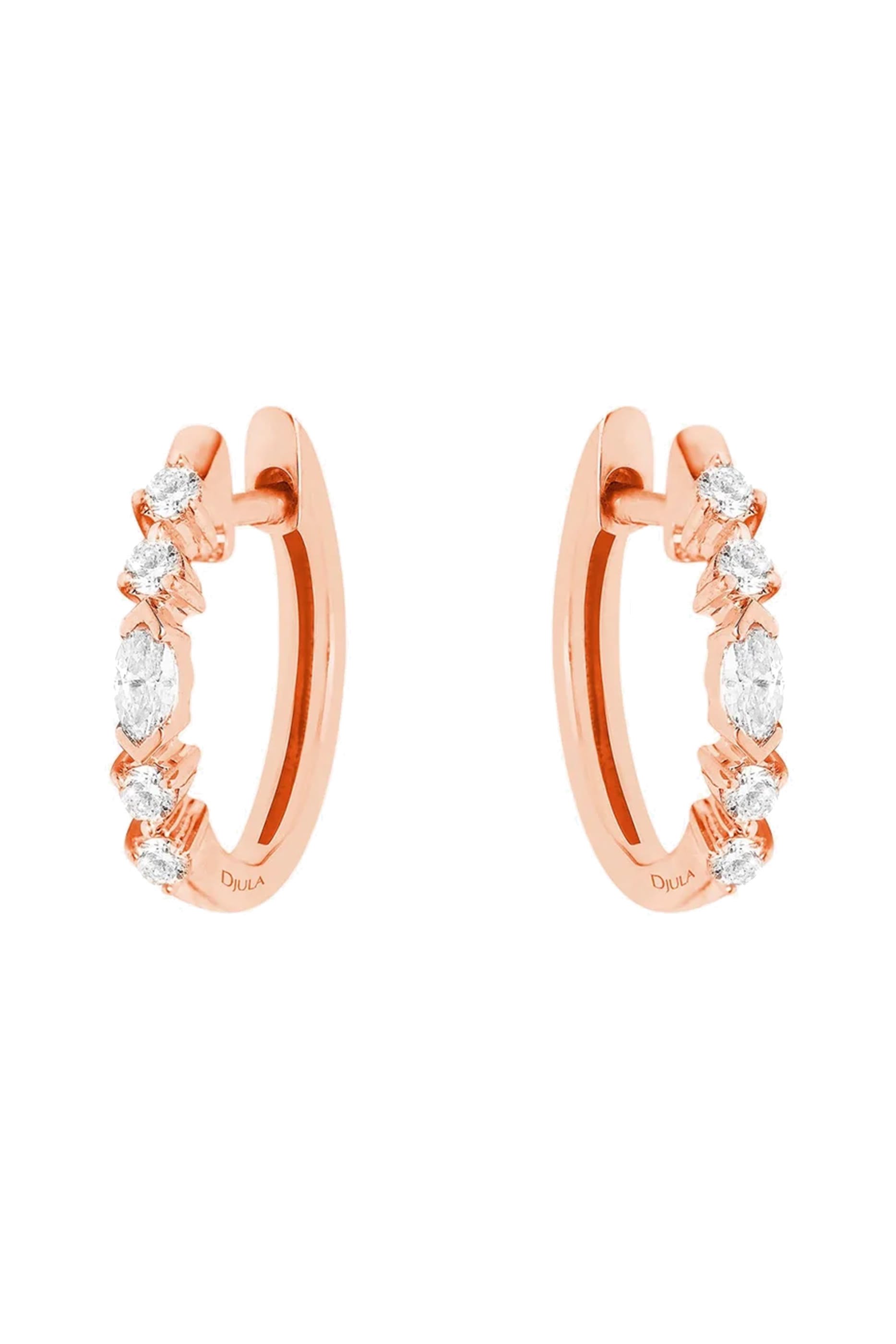 Fairytale Hoop Earrings, 18K Rose Gold & Diamonds