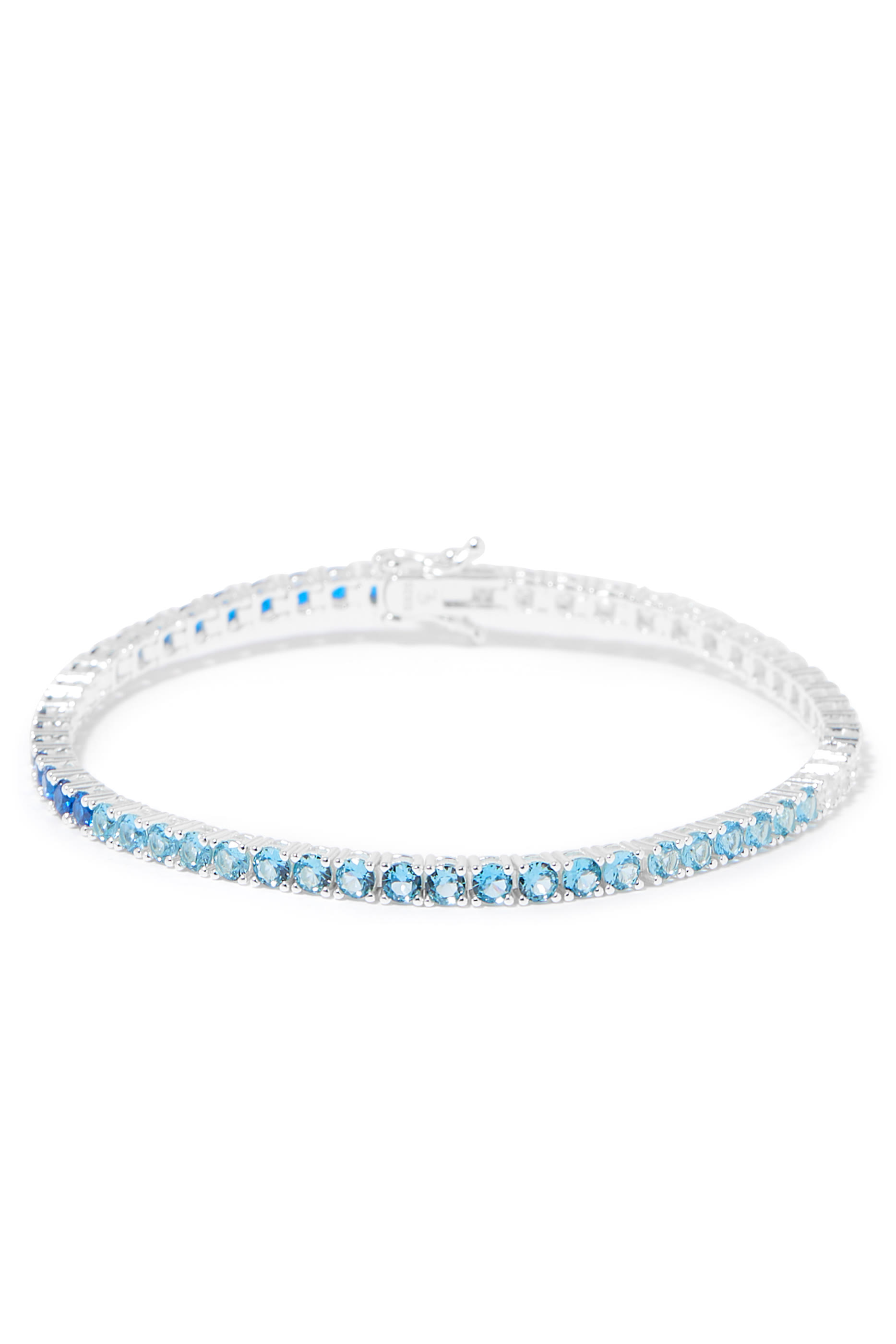 Viola Tennis Bracelet, Sterling Silver & Cubic Zirconia Crystals 