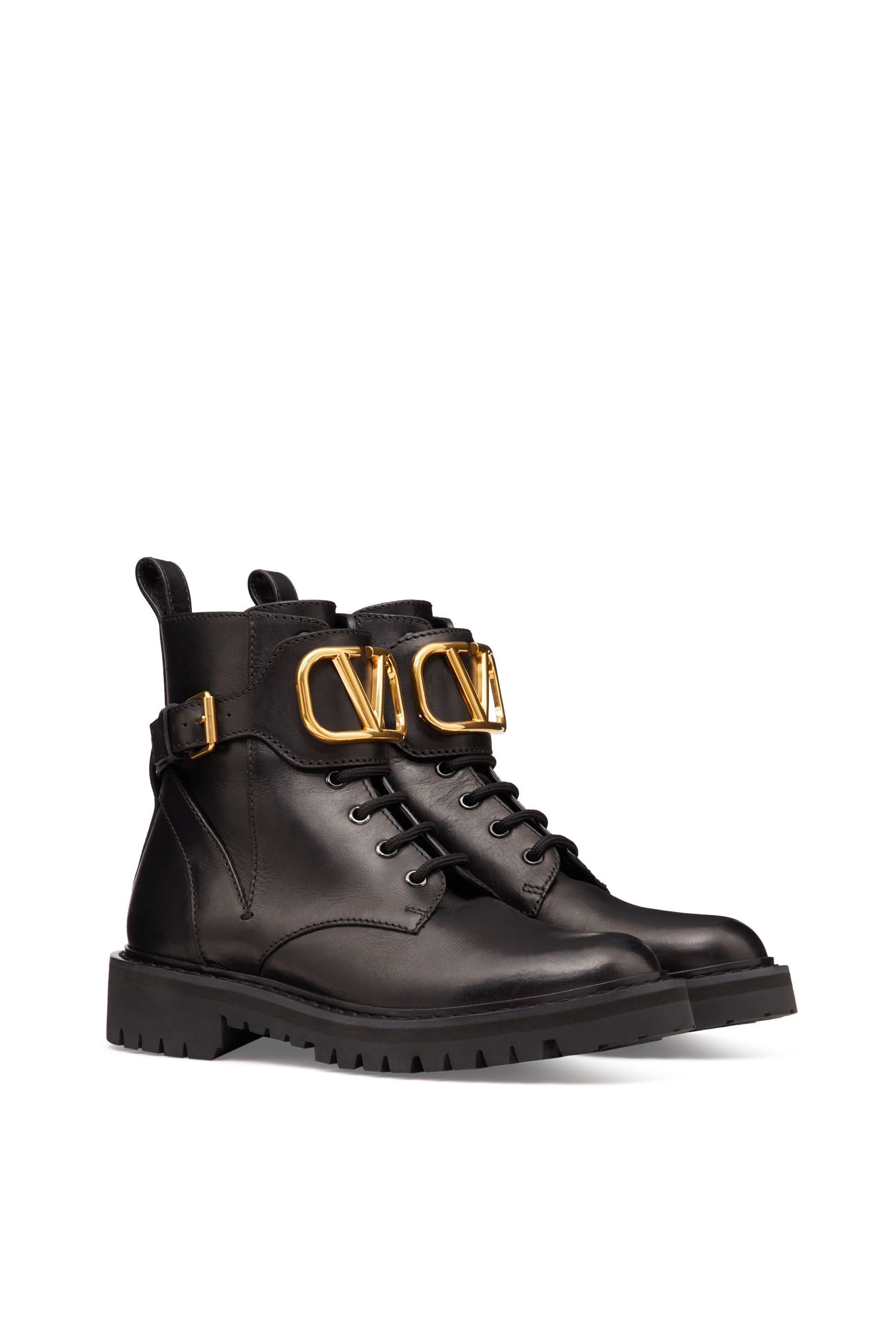 V-Logo Combat Boots