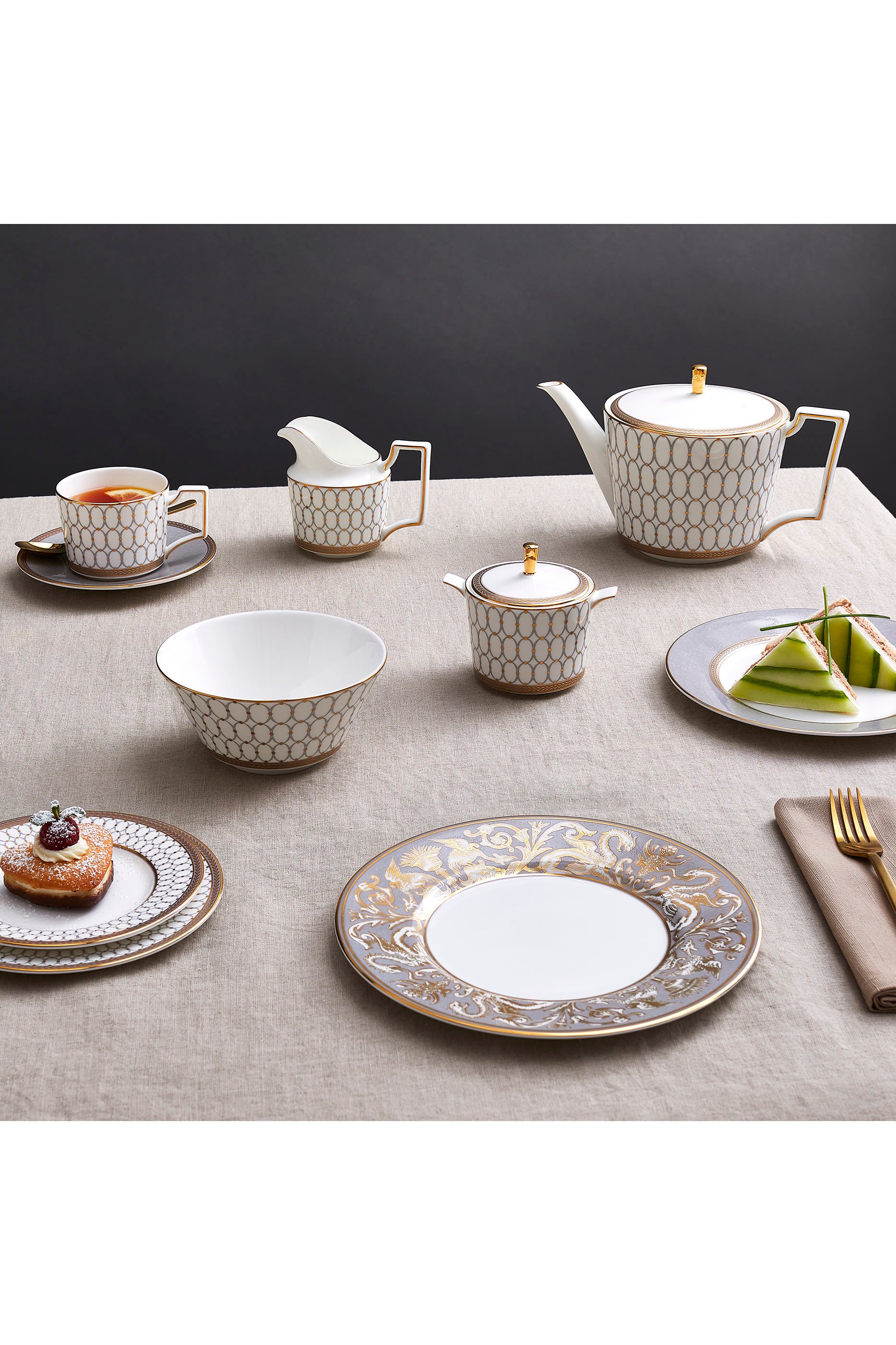 Renaissance Grey Sugar & Creamer Set