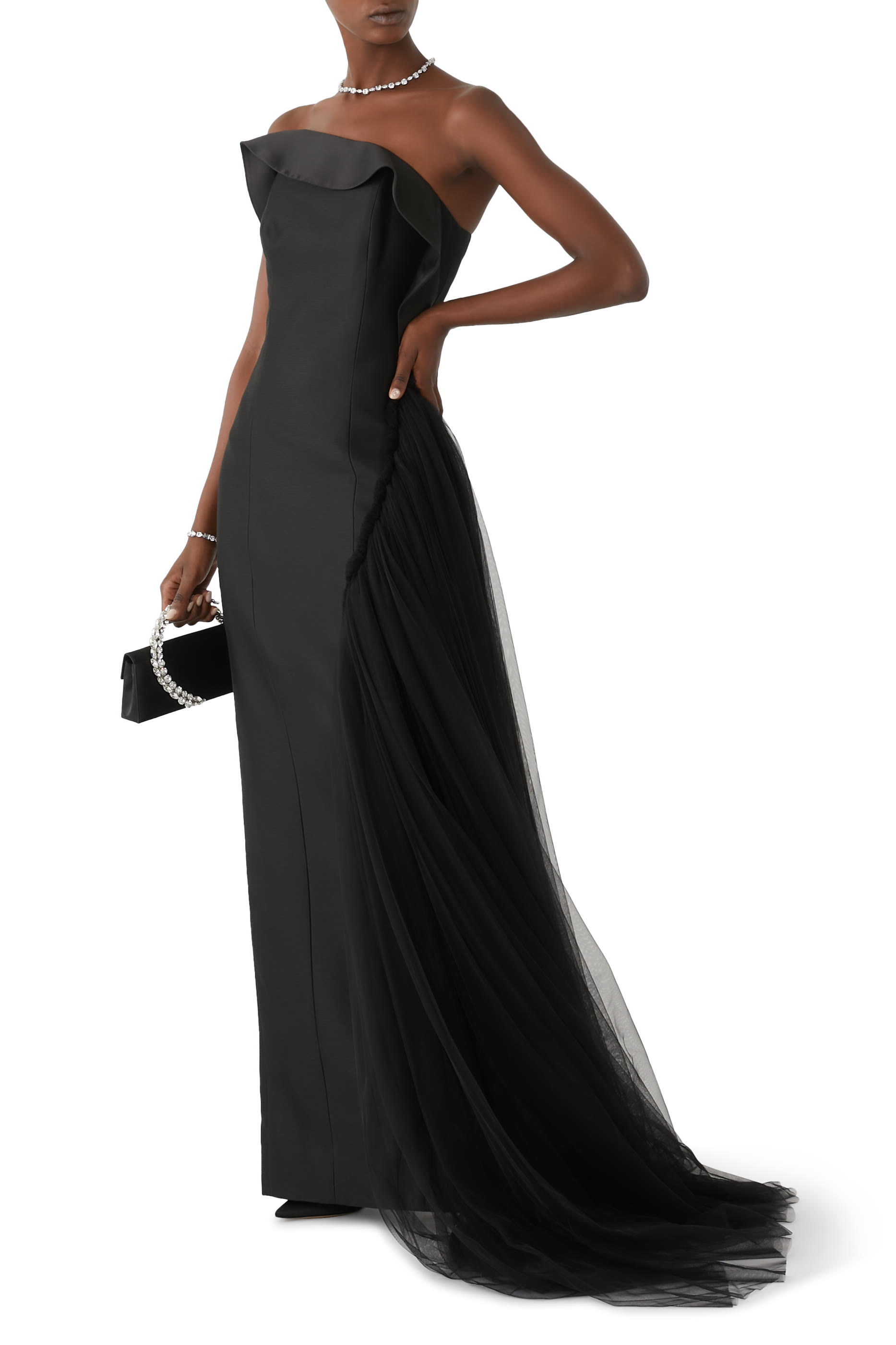 Strapless Asymmetric Gown