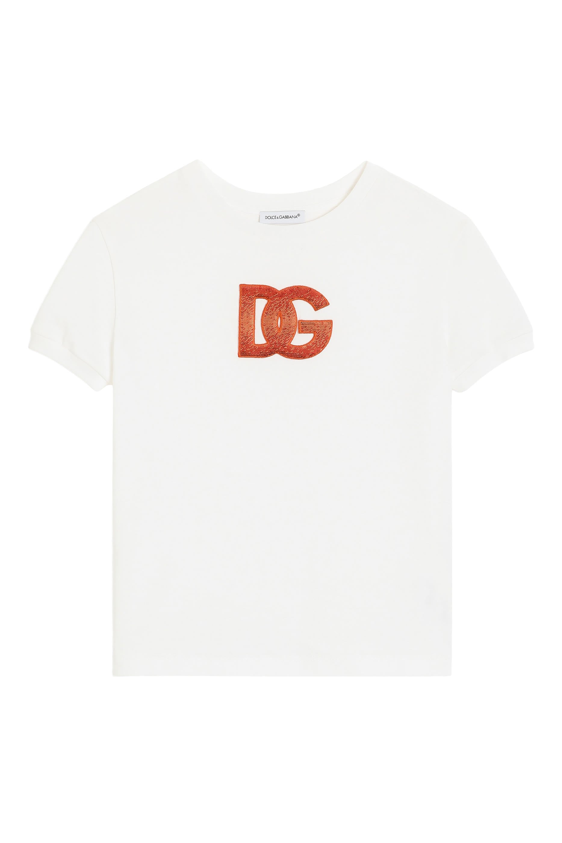Kids Jersey T-Shirt with Rhinestones DG Logo 