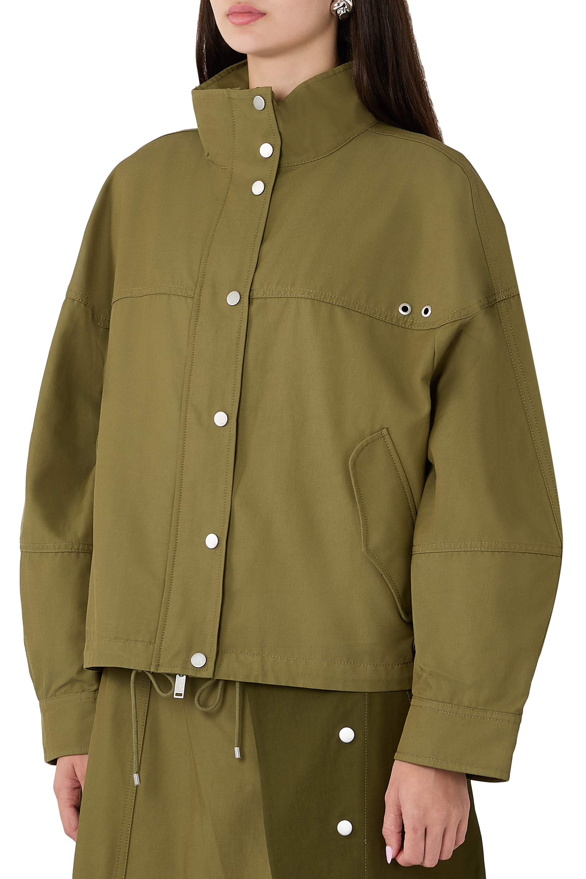 Cropped Balloon Utility Jacket 