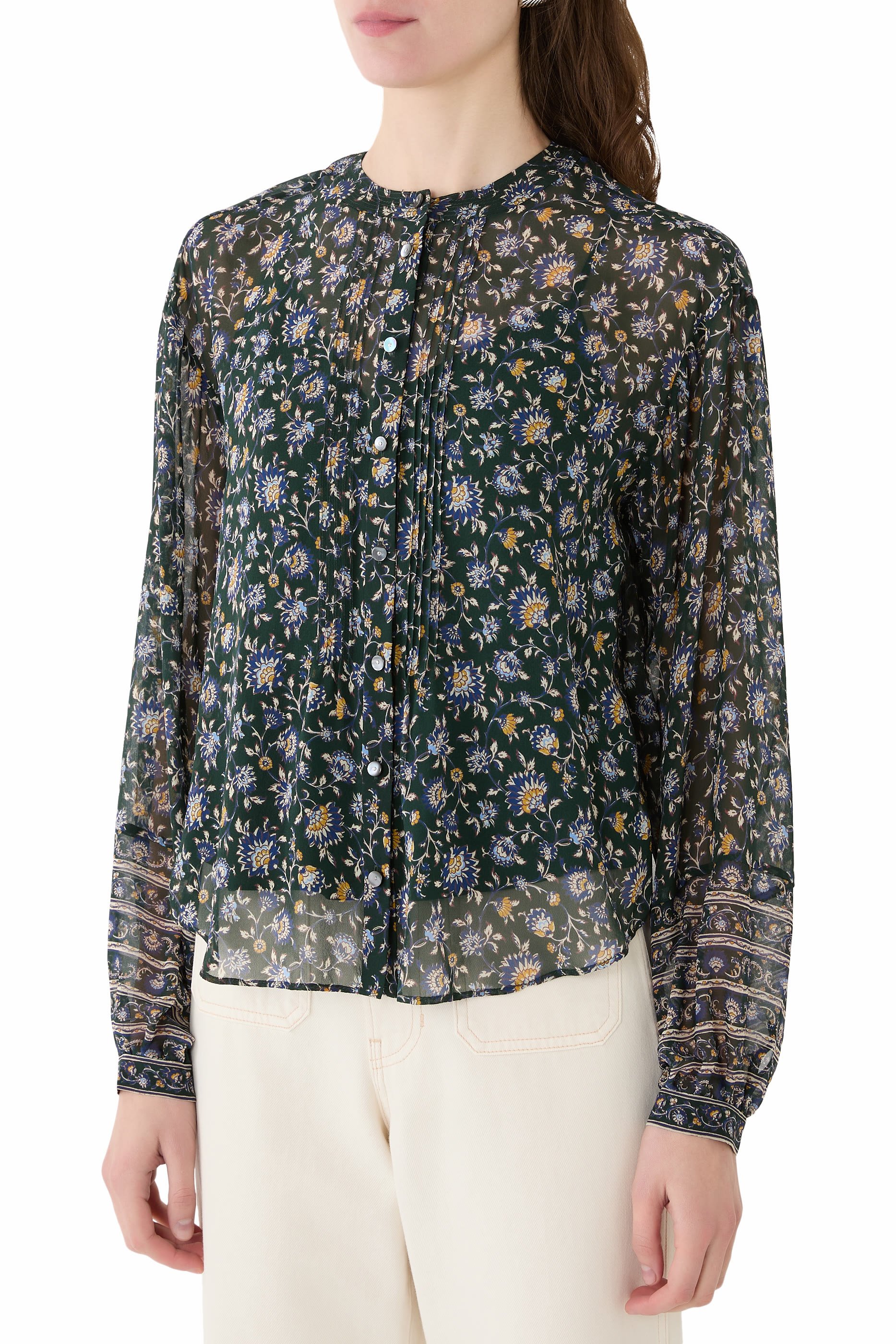 Lollie Floral Button-Down Blouse