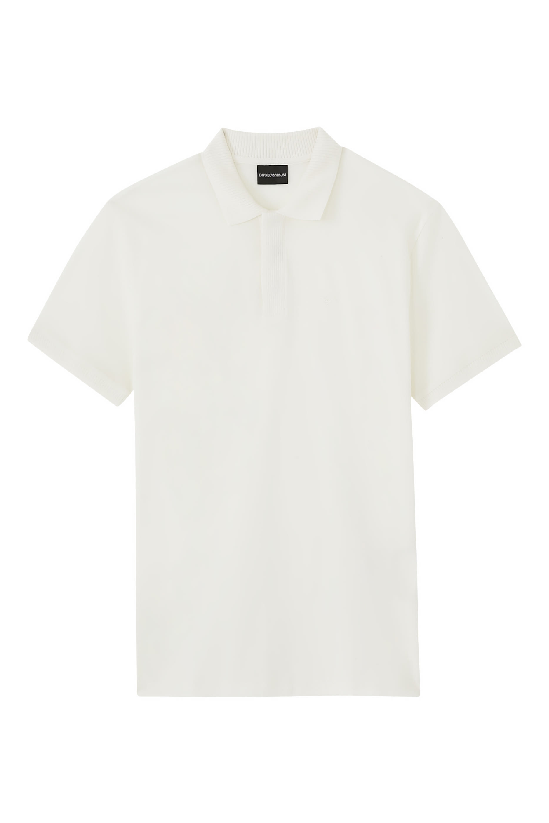 Micro Eagle Logo Ribbed Collar Polo Shirt