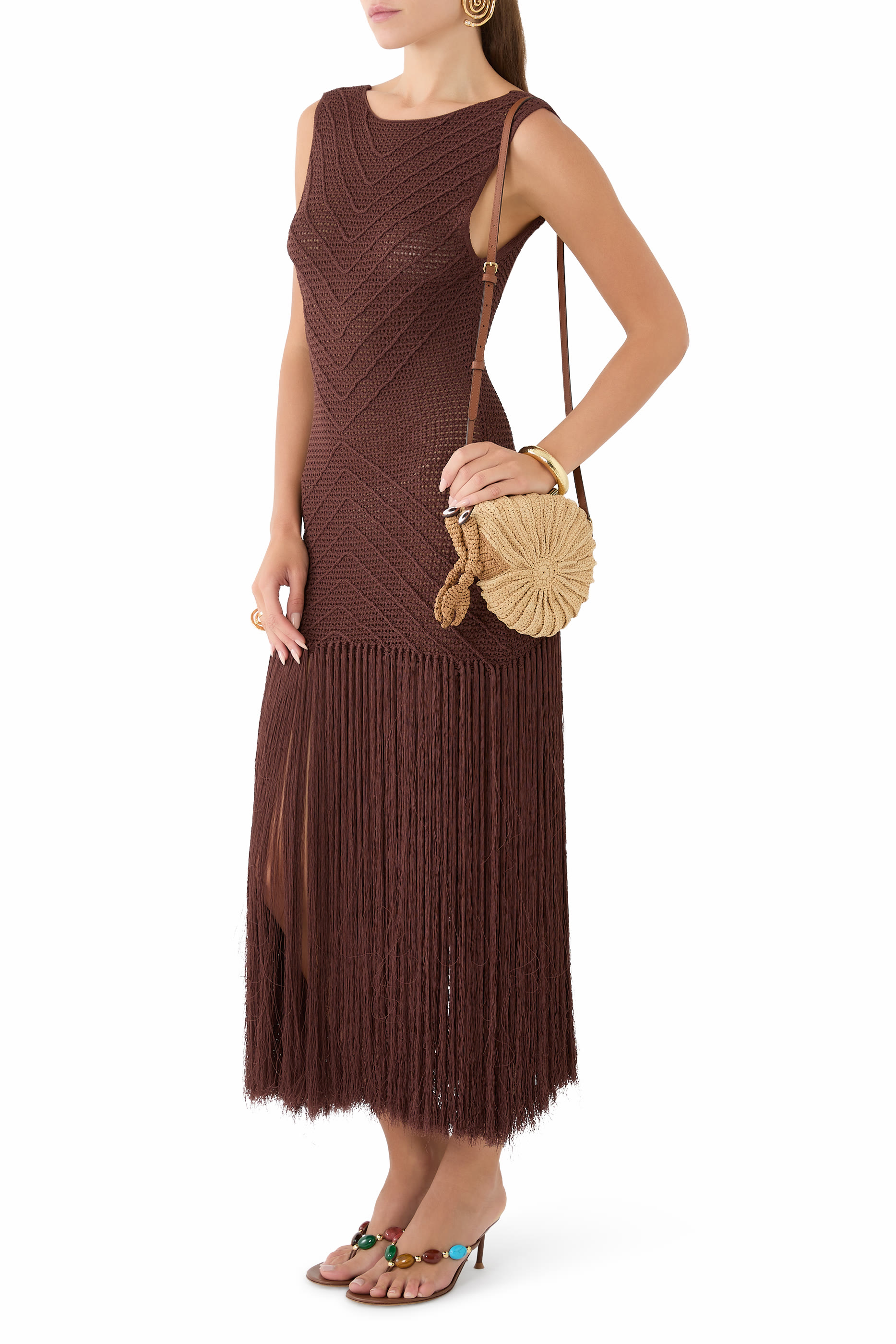 Raffia Hermit Crab Crossbody Bag