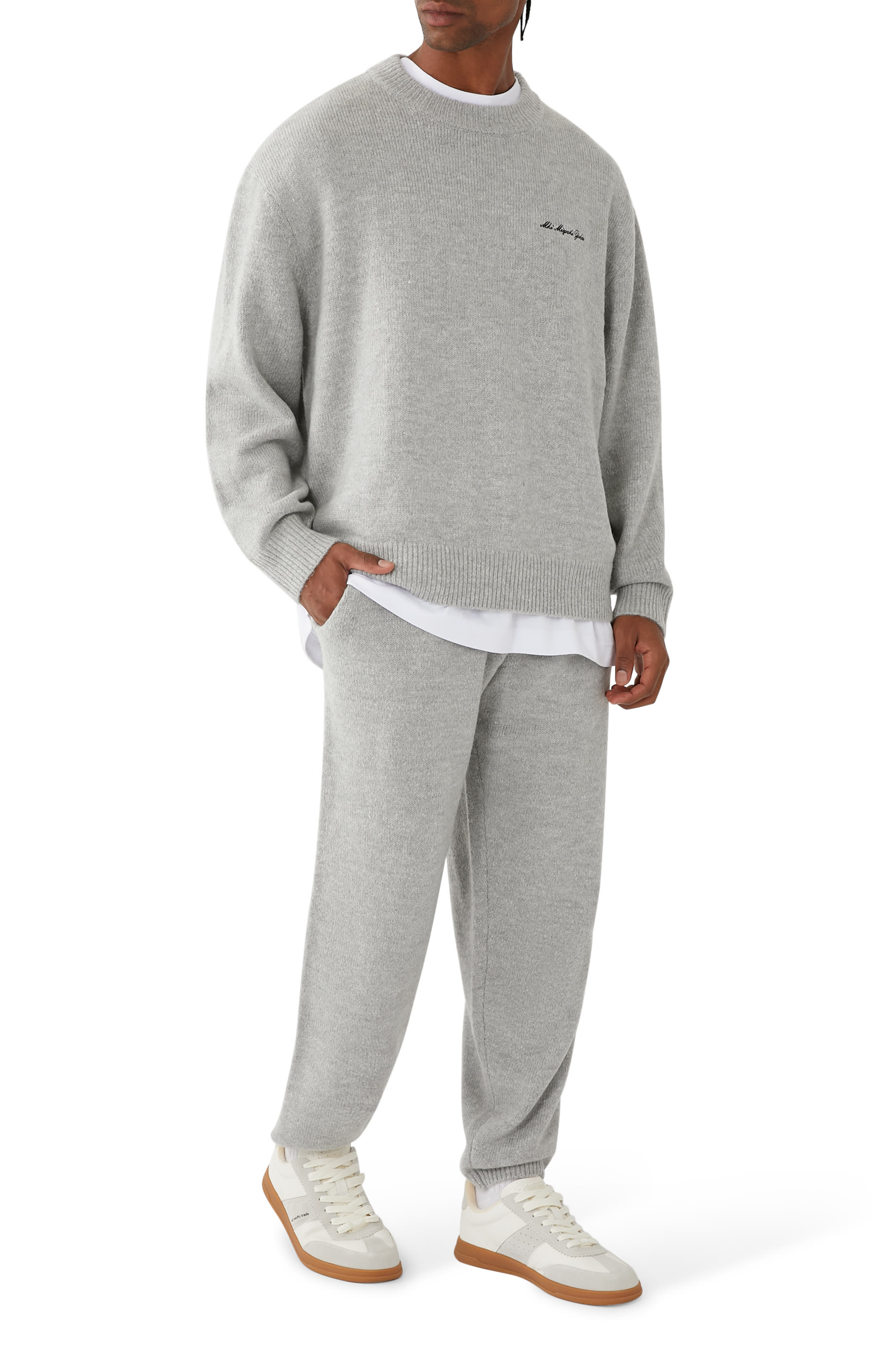 Mohair Blend Knit Sweatpants